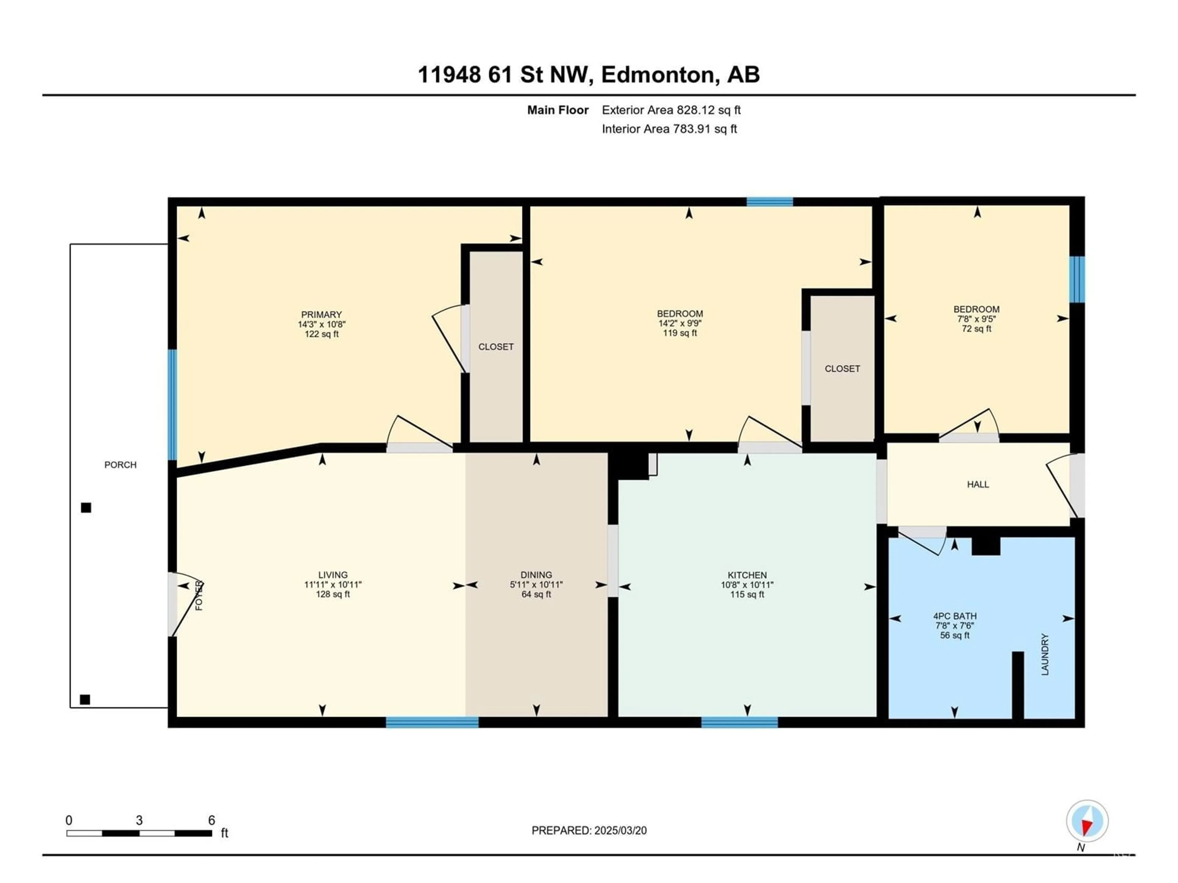Floor plan for 11948 61 ST, Edmonton Alberta T5W4A9