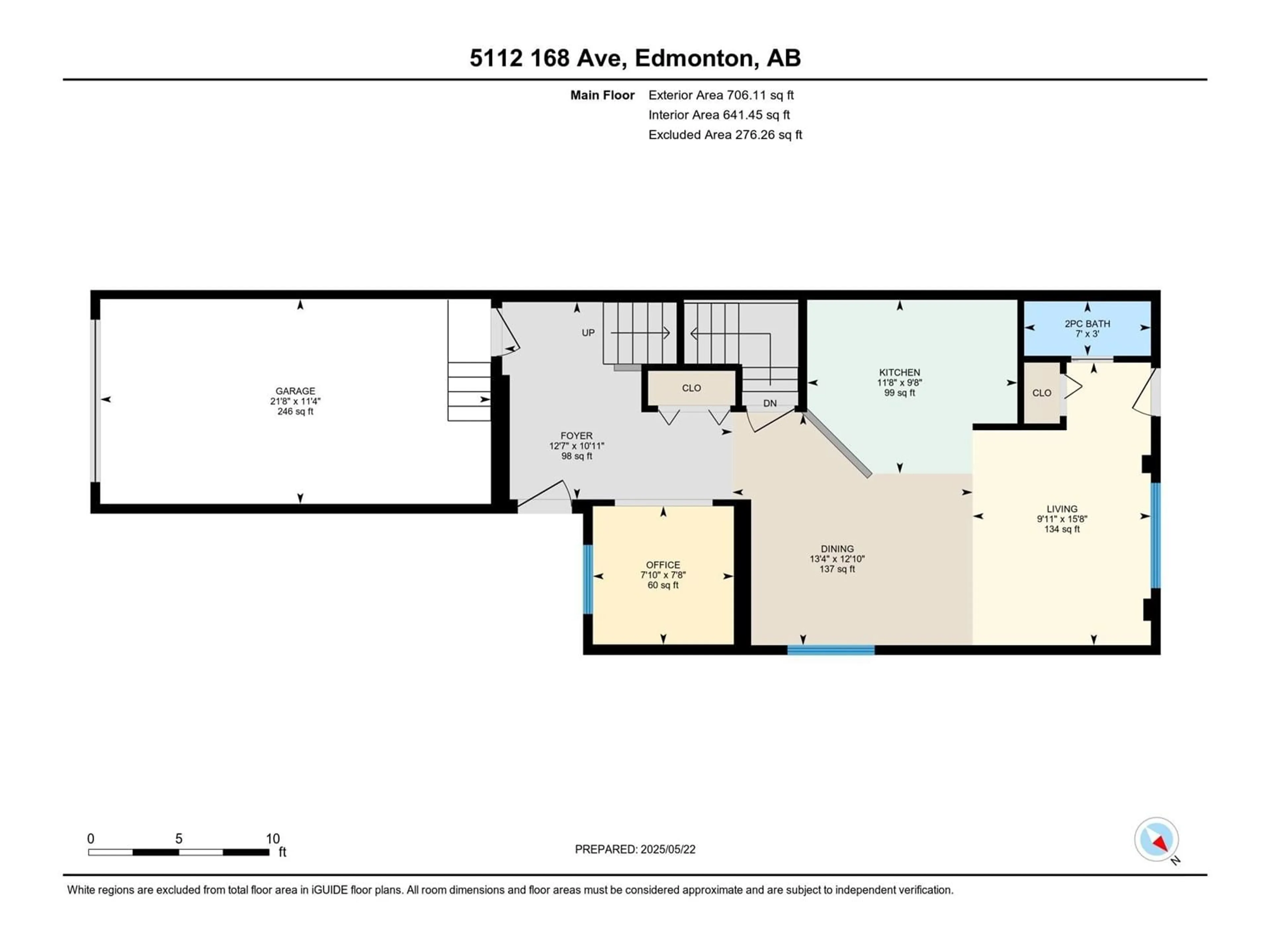Floor plan for NW - 5112 168 AV, Edmonton Alberta T5Y0R8