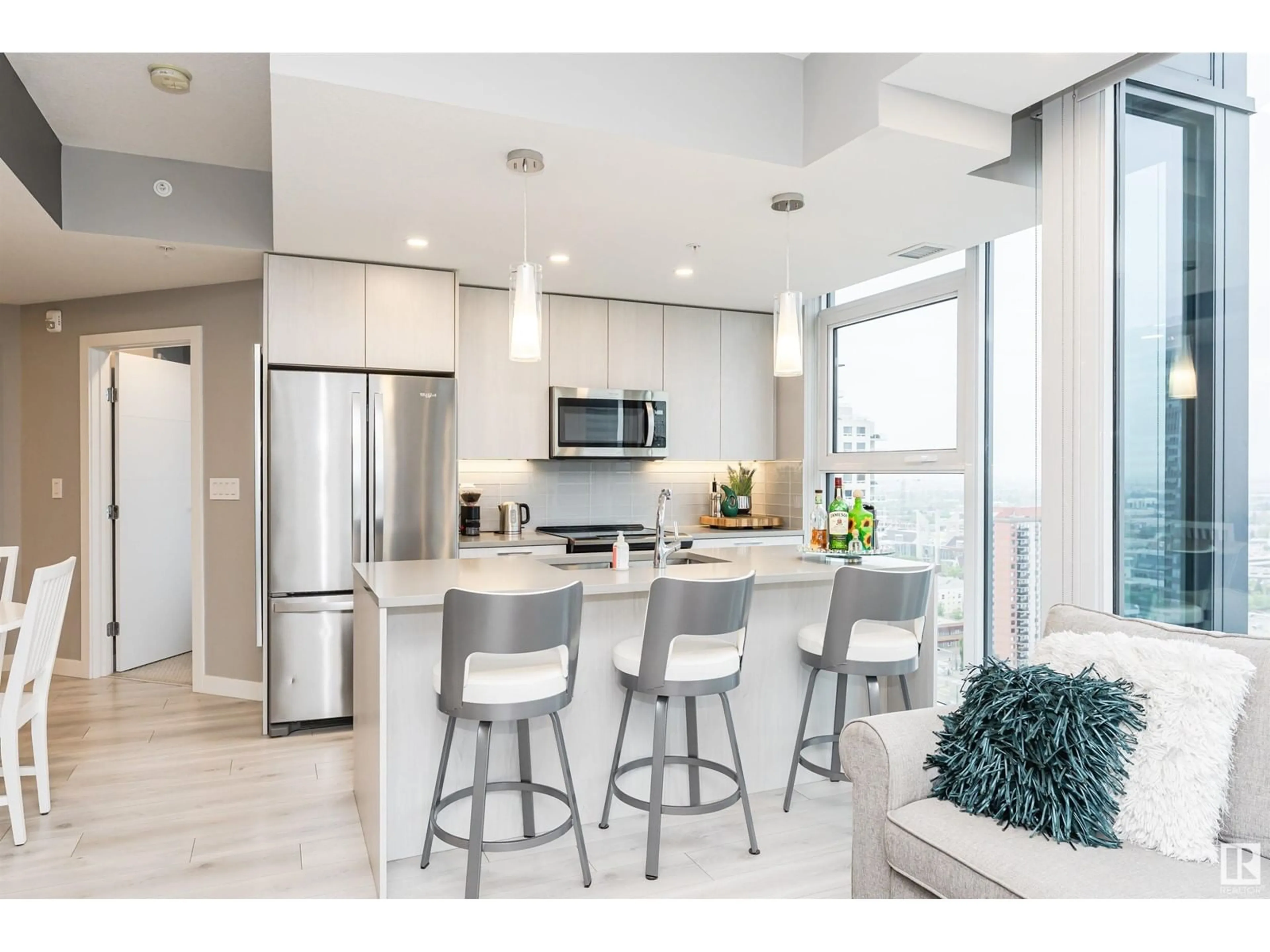 Open concept kitchen, unknown for 2203 10180 103 ST NW, Edmonton Alberta T5J0L1