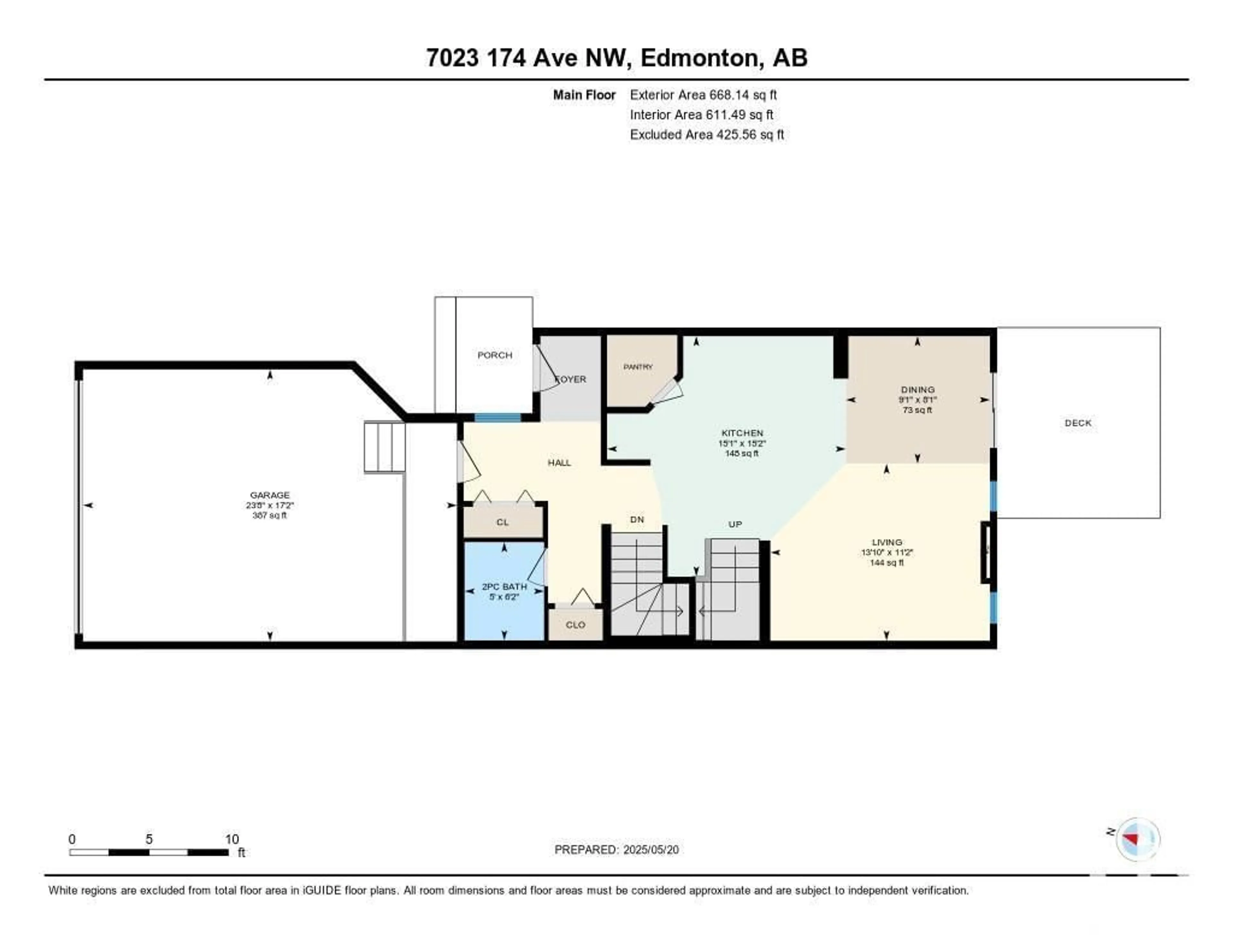 Floor plan for 7023 174 AV, Edmonton Alberta T5Z0M5