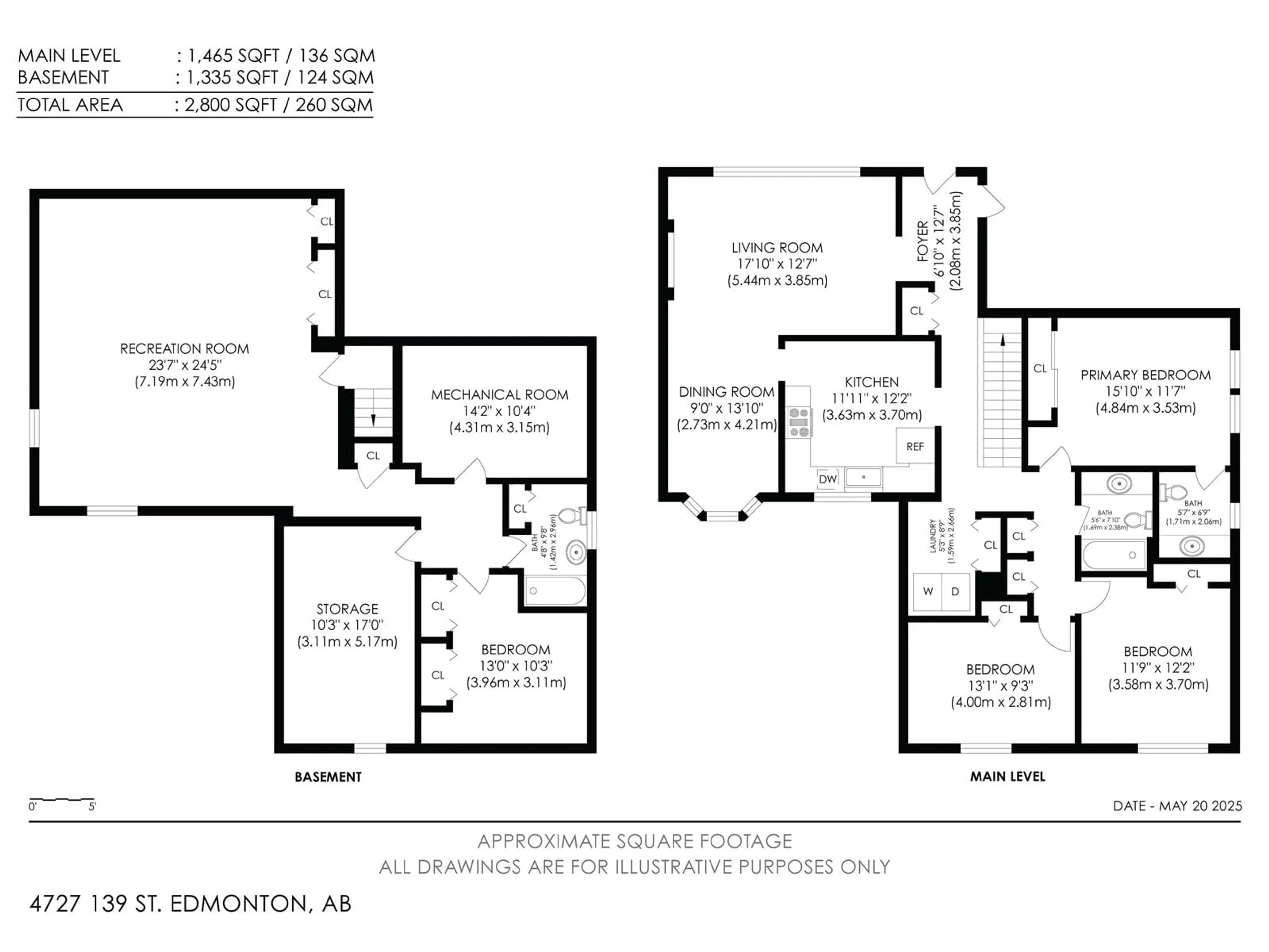 Floor plan for 4727 139 ST, Edmonton Alberta T6H3Z3