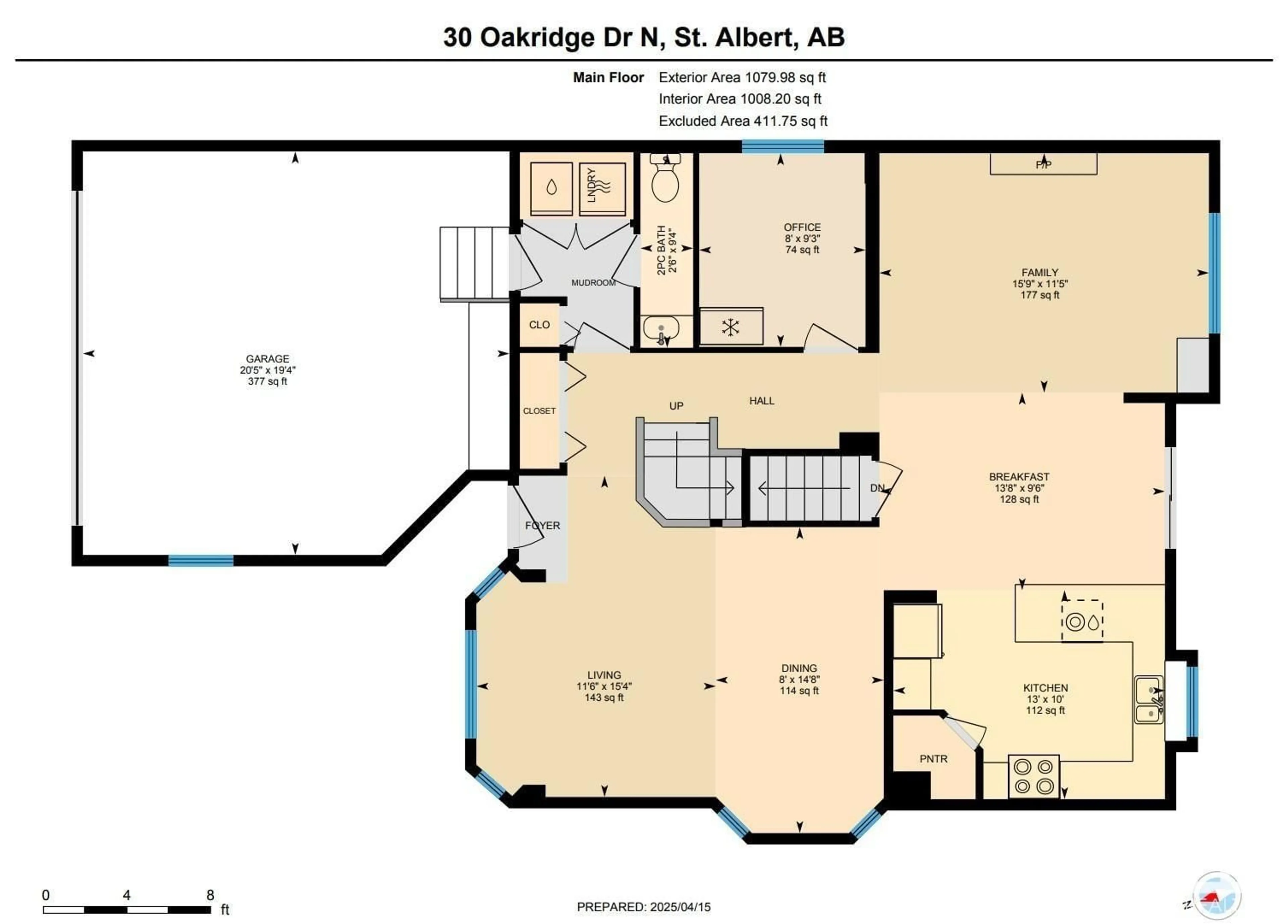 Floor plan for 30 OAKRIDGE DR, St. Albert Alberta T8N6H9