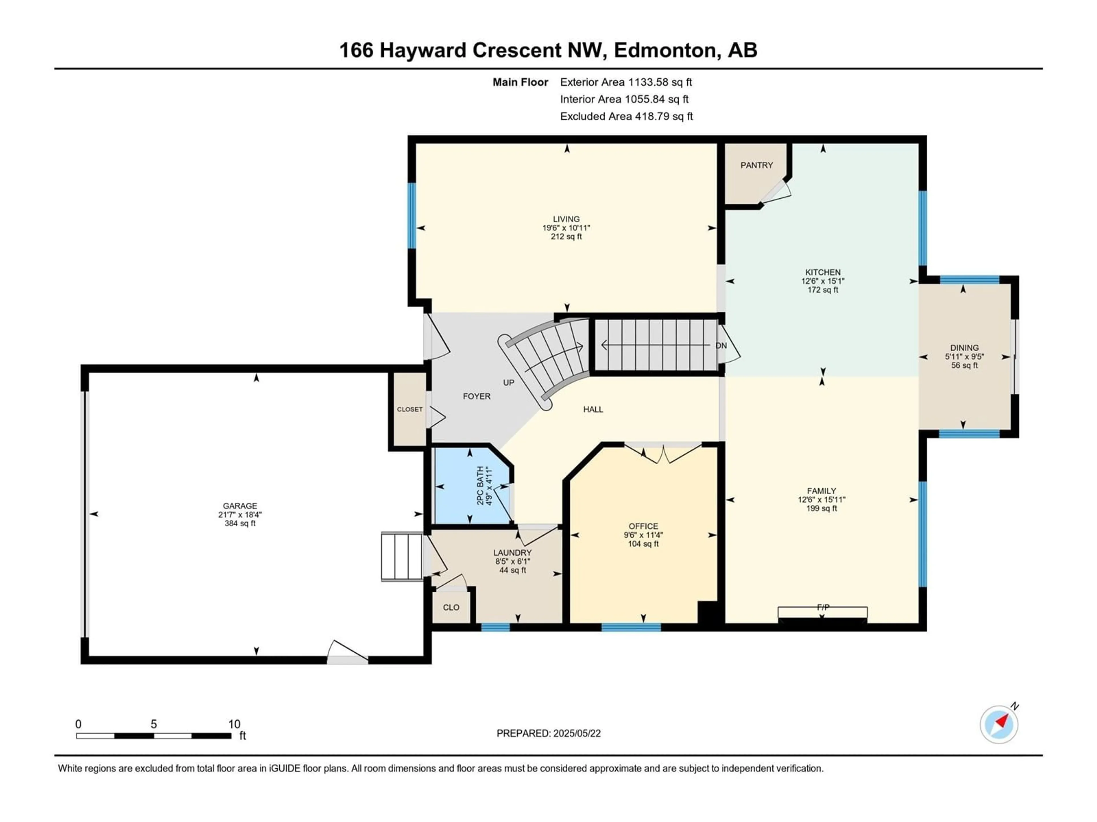 Floor plan for 166 HAYWARD CR, Edmonton Alberta T6R3G2