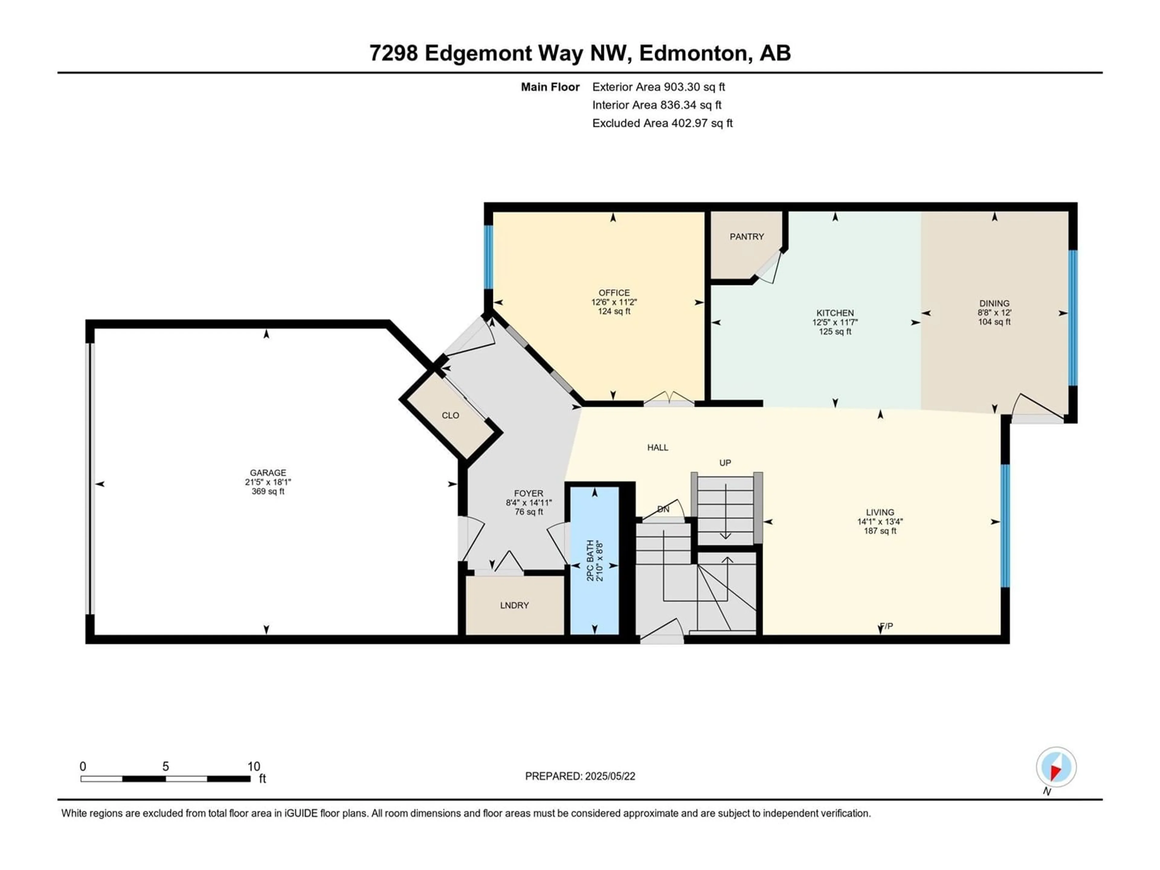Floor plan for 7298 EDGEMONT WY, Edmonton Alberta T6M2N5