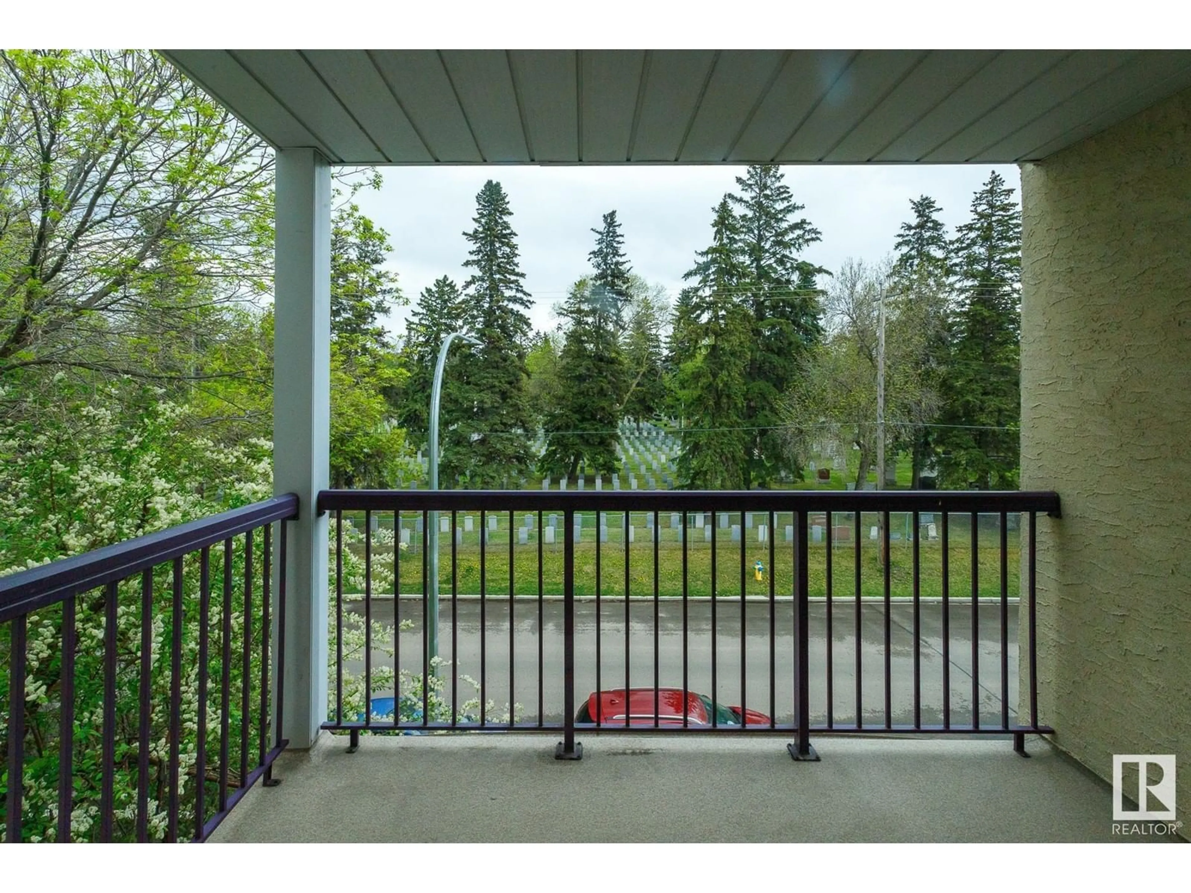 Patio, forest/trees view for #305 - 10636 120 ST, Edmonton Alberta T5H4L5
