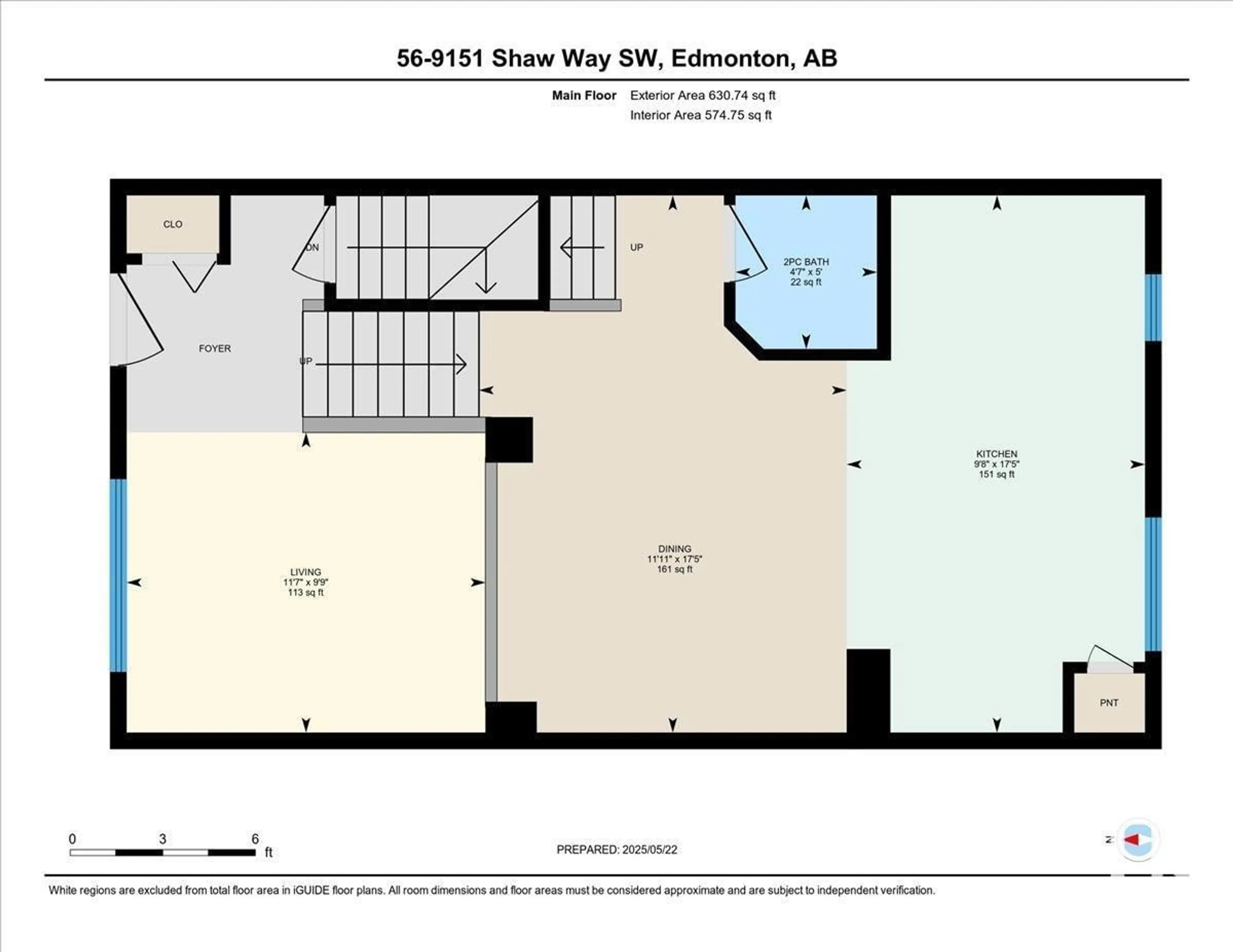 Floor plan for 9151 - 56 SHAW WY, Edmonton Alberta T6X1W7