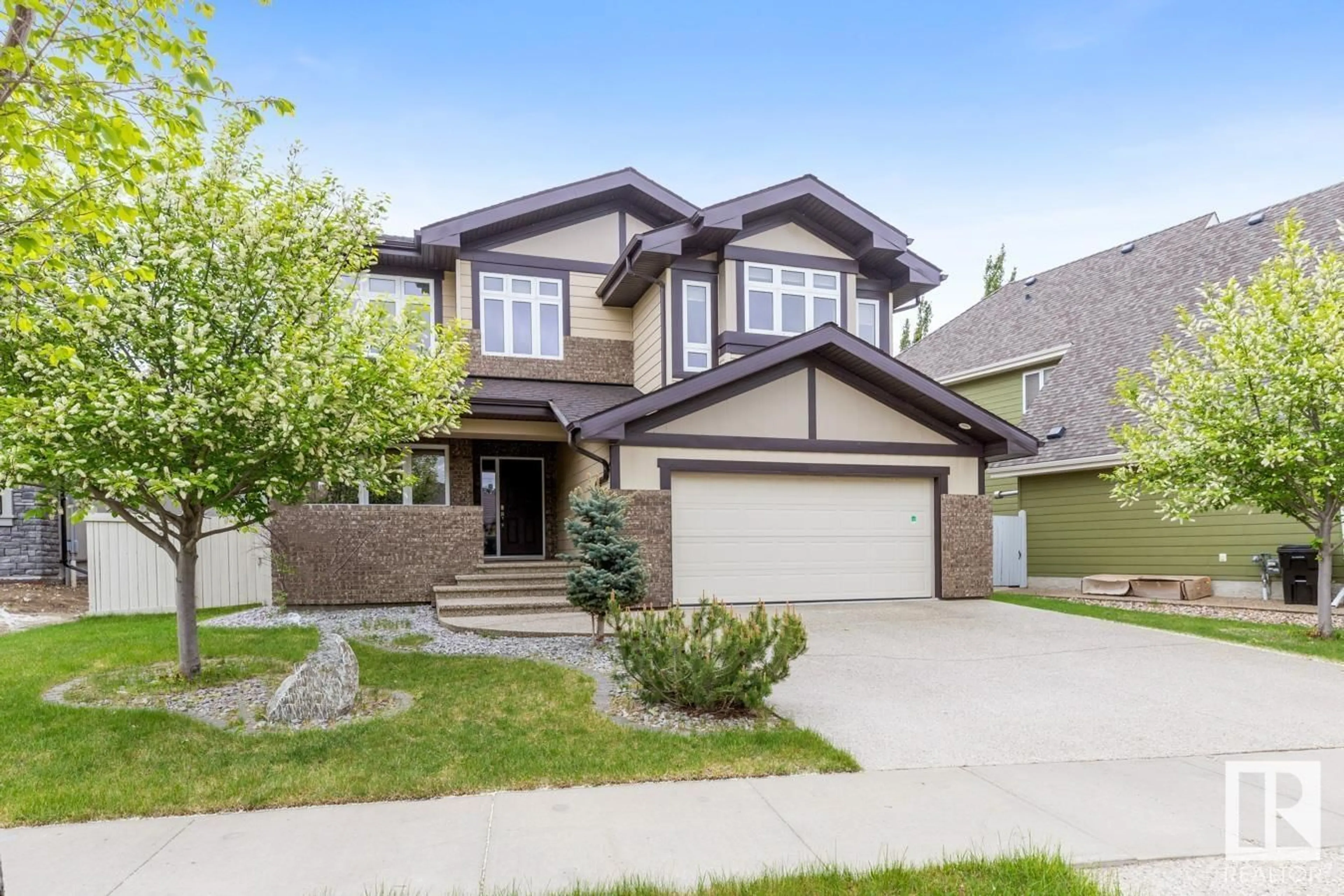 Home with brick exterior material, street for 2043 CAMERON RAVINE WY, Edmonton Alberta T6M0L2