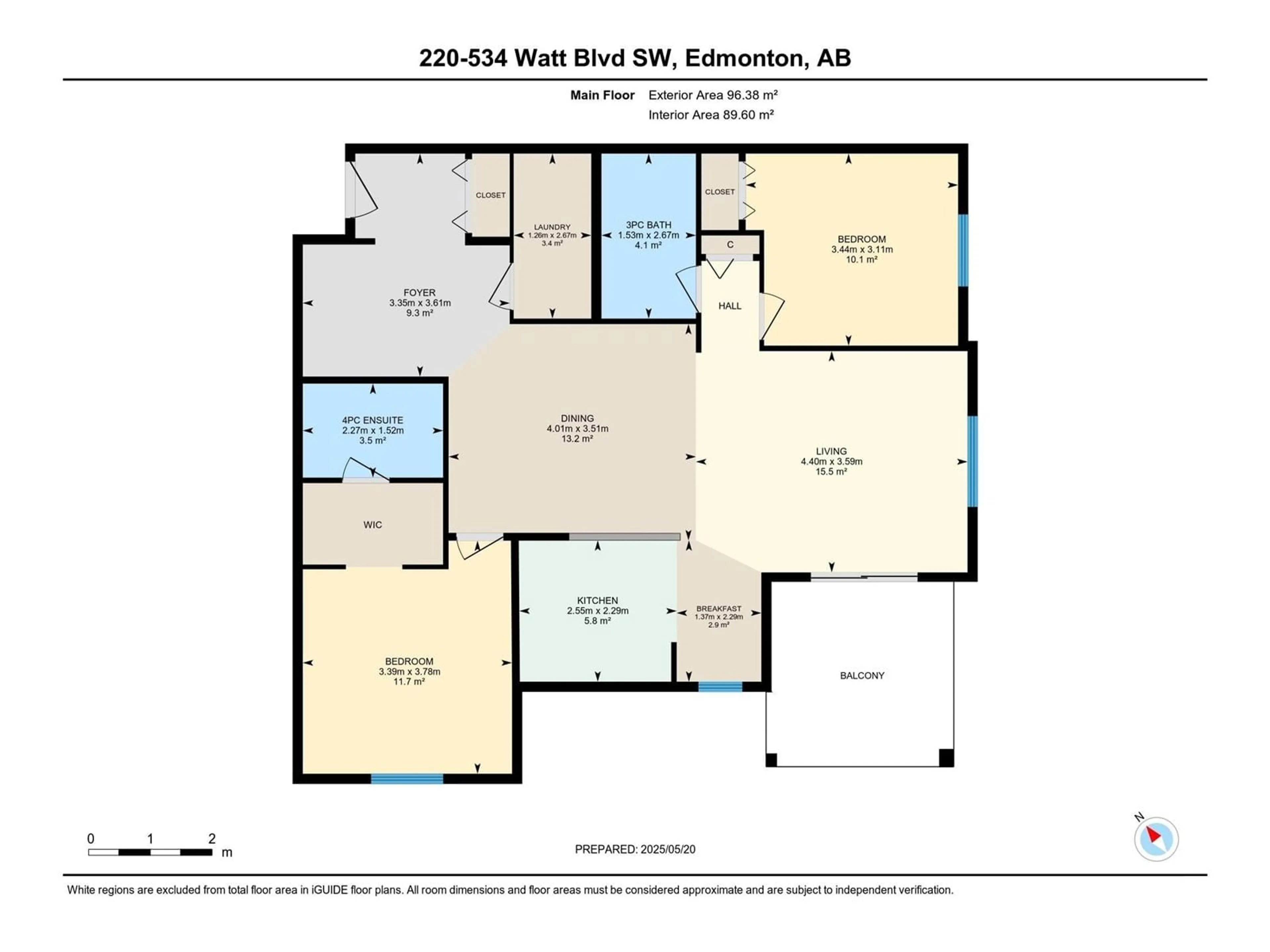 Floor plan for 534 - 220 WATT BV, Edmonton Alberta T6X1P7