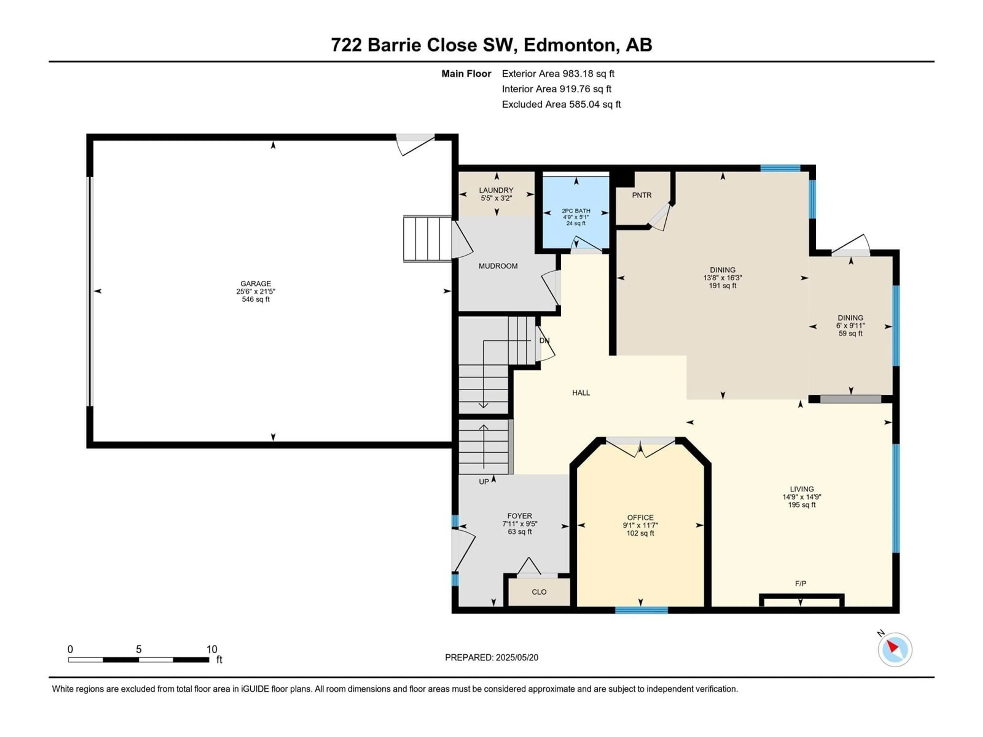 Floor plan for 722 BARRIE CL, Edmonton Alberta T6W1E8