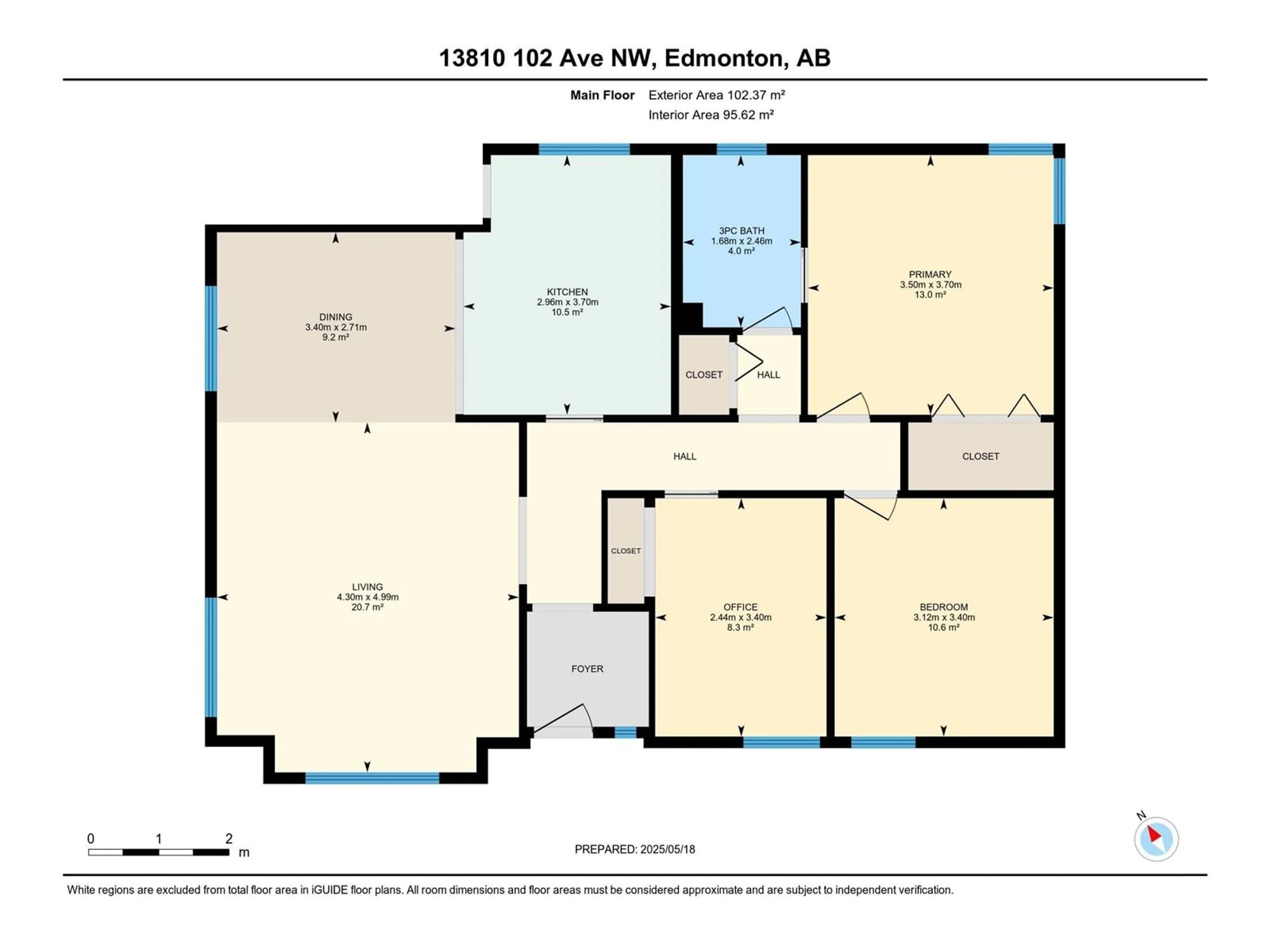 Floor plan for 13810 102 AV, Edmonton Alberta T5N0P3