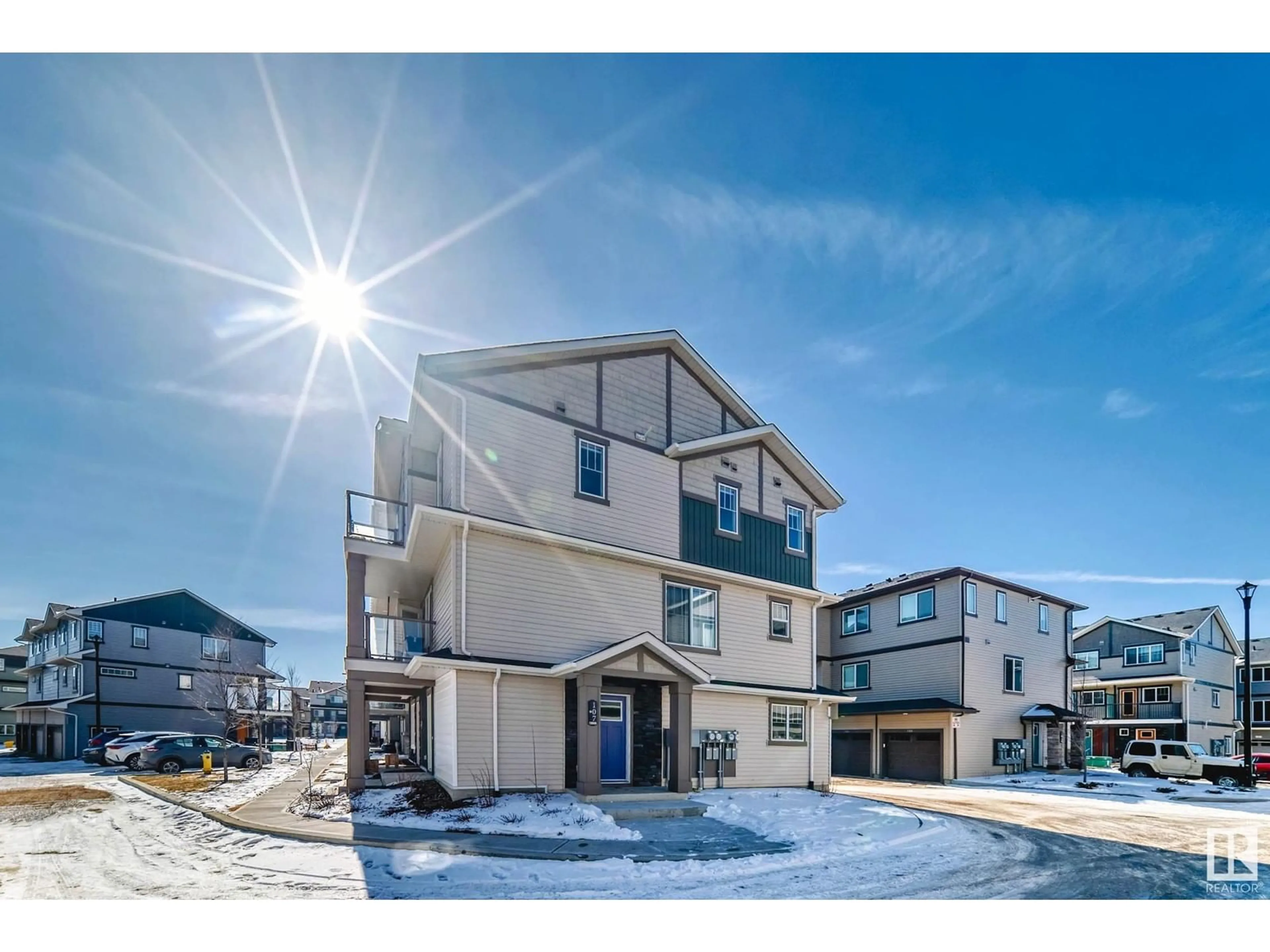 A pic from outside/outdoor area/front of a property/back of a property/a pic from drone, unknown for #107 - 1530 TAMARACK BV, Edmonton Alberta T6T2E6