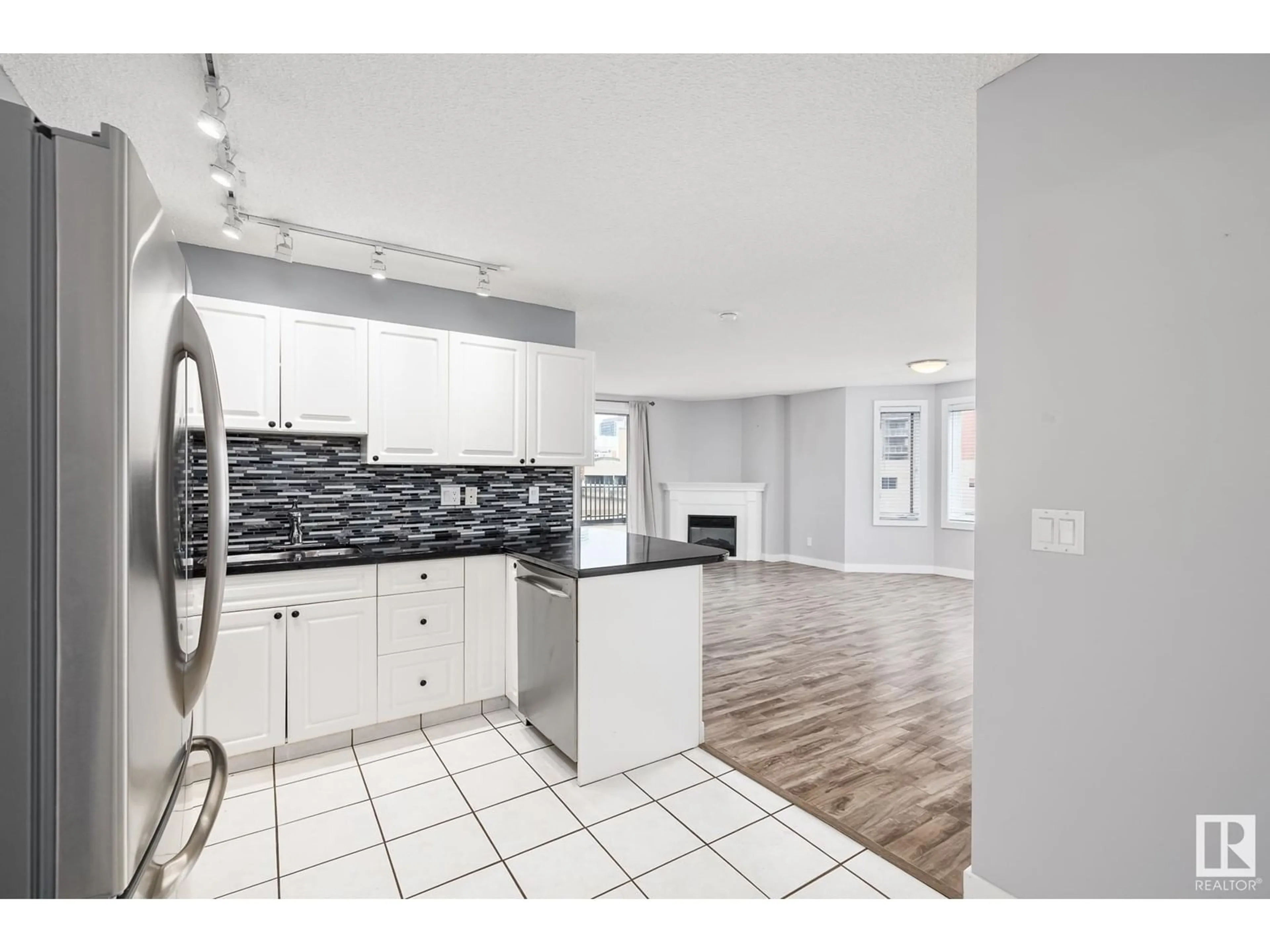 Open concept kitchen, ceramic/tile floor for 204 - 10909 103 AV, Edmonton Alberta T5K2W7