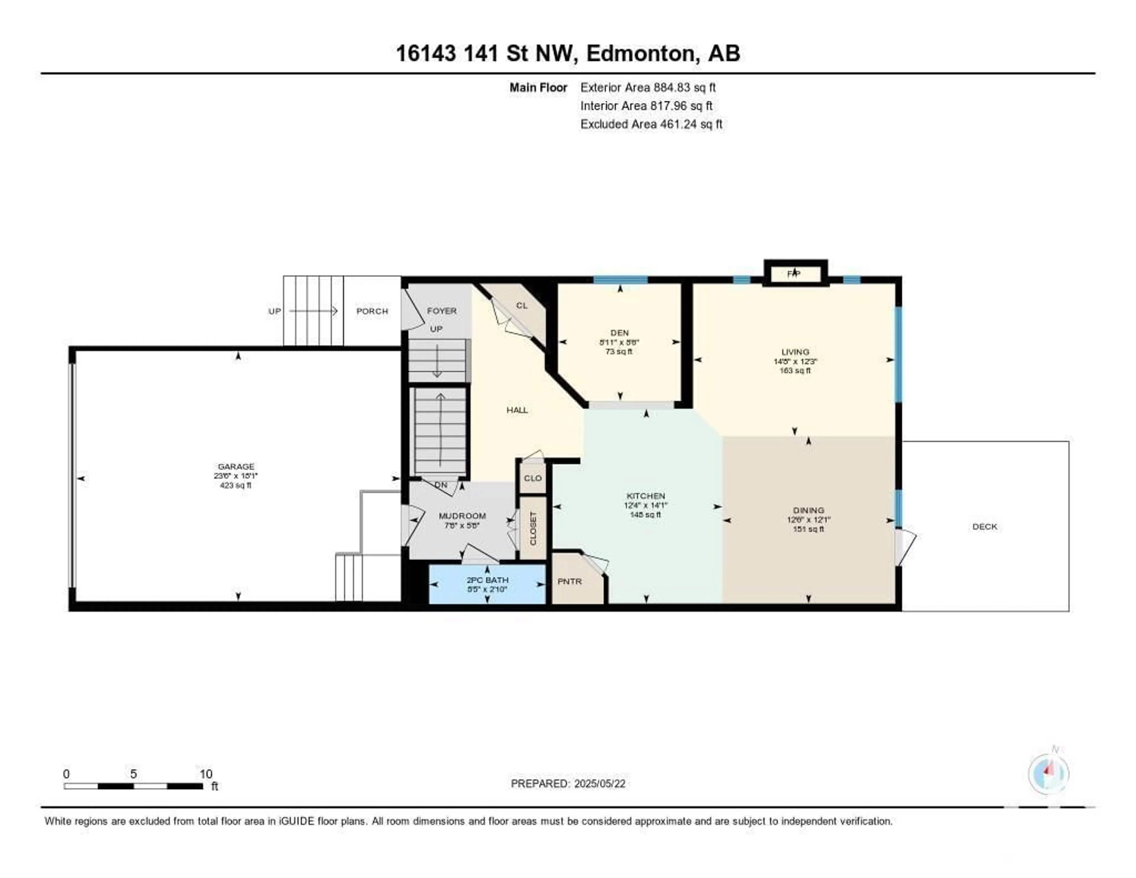Floor plan for NW - 16143 141 ST, Edmonton Alberta T6V0J3