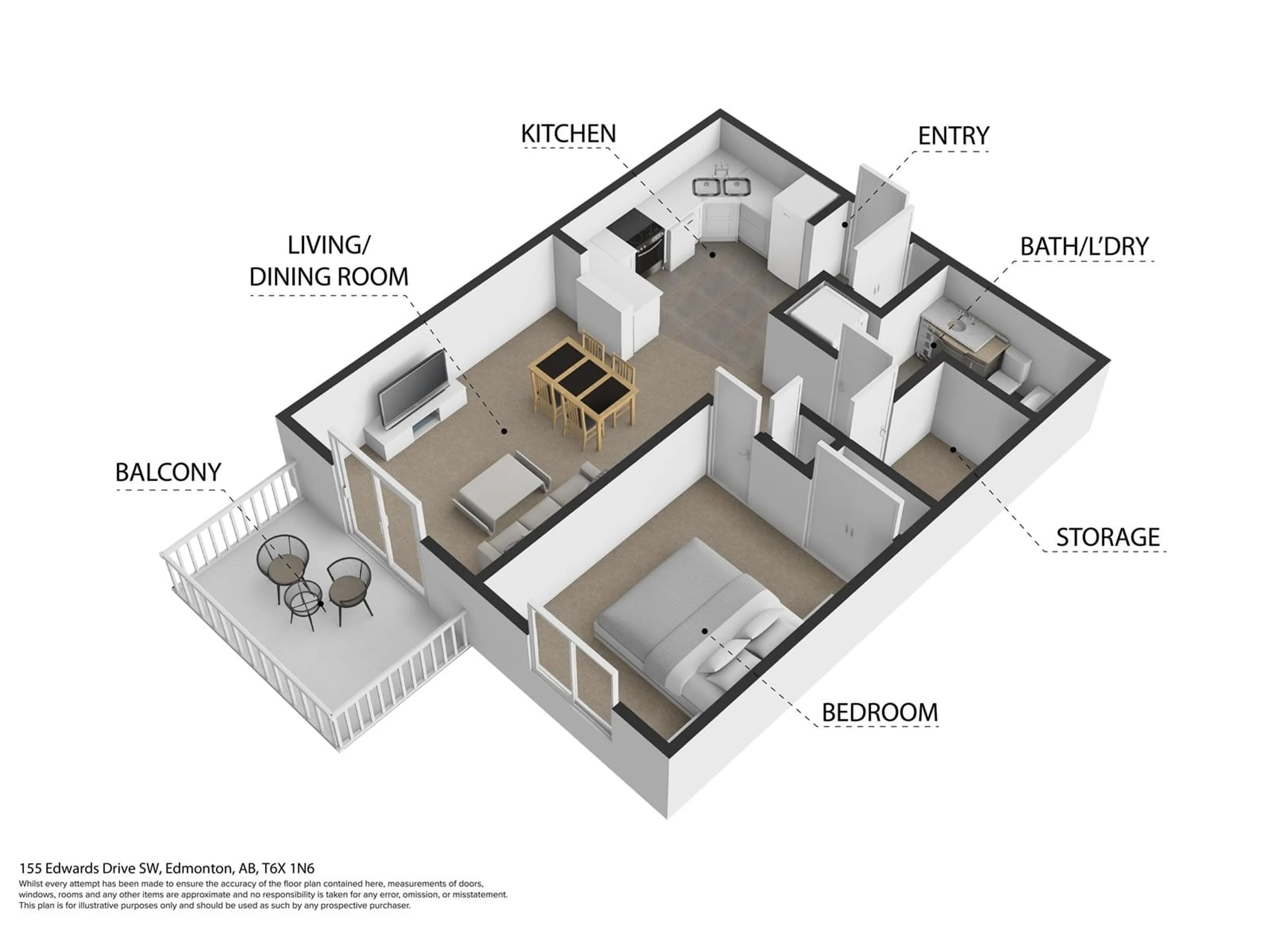 Floor plan for 155 - 221 EDWARDS DR, Edmonton Alberta T6X1N6