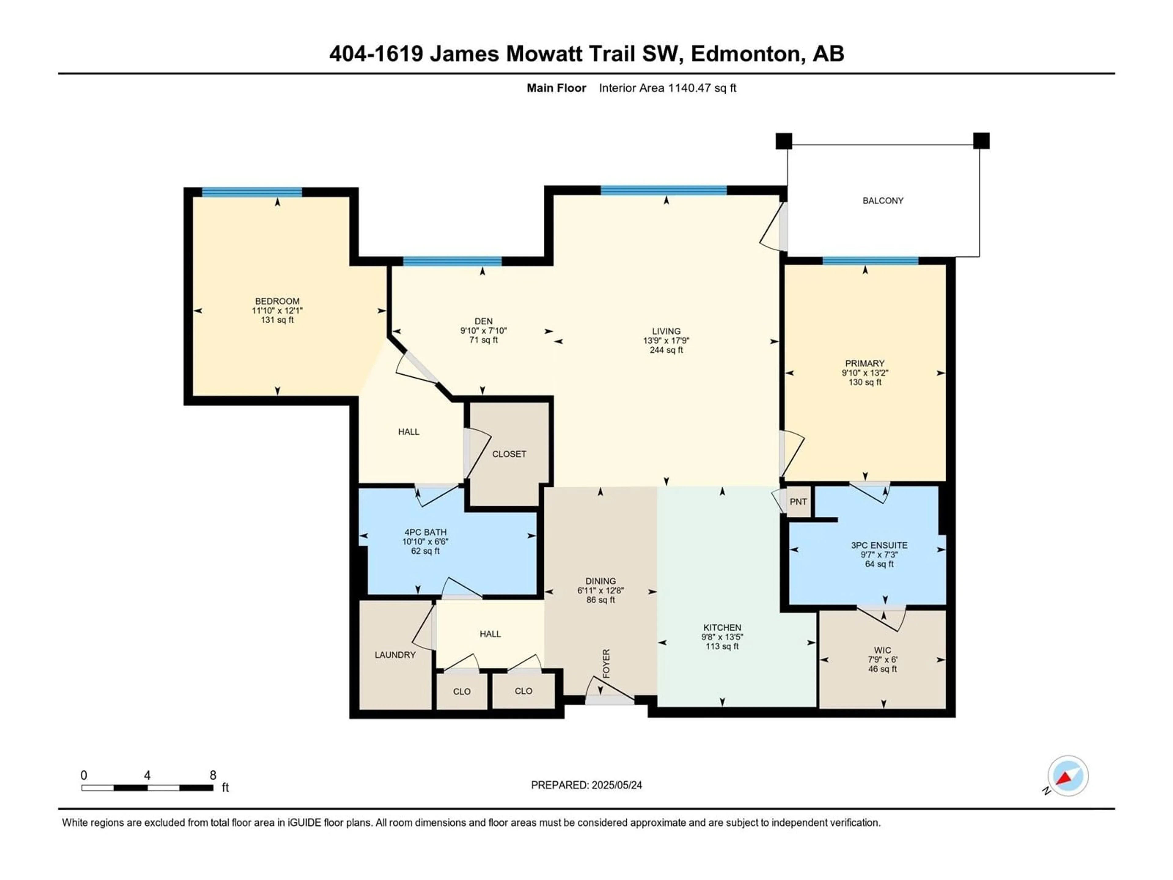 Floor plan for 404 - 1619 JAMES MOWATT TR, Edmonton Alberta T6W0J7