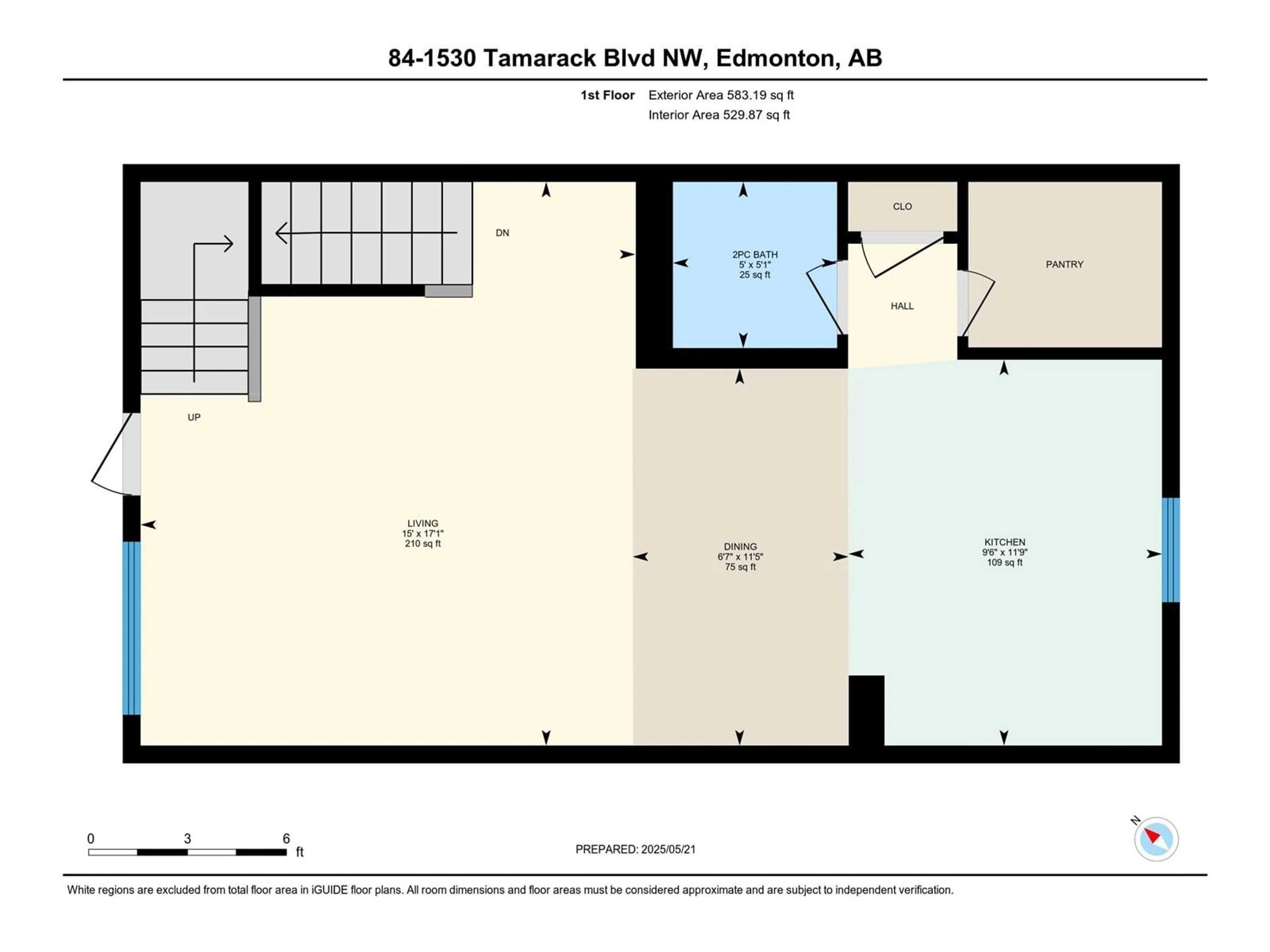 Floor plan for 84 - 1530 TAMARACK BV, Edmonton Alberta T6T2E6
