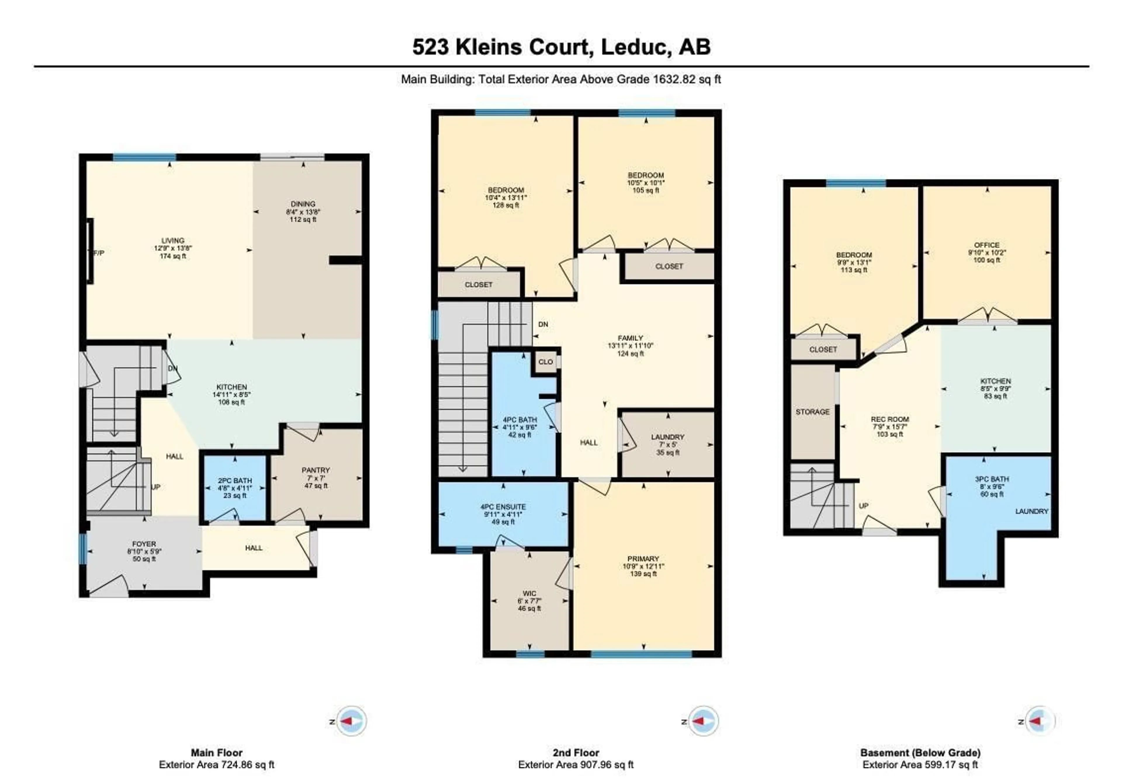 Floor plan for 523 KLEINS CO, Leduc Alberta T9E1M5
