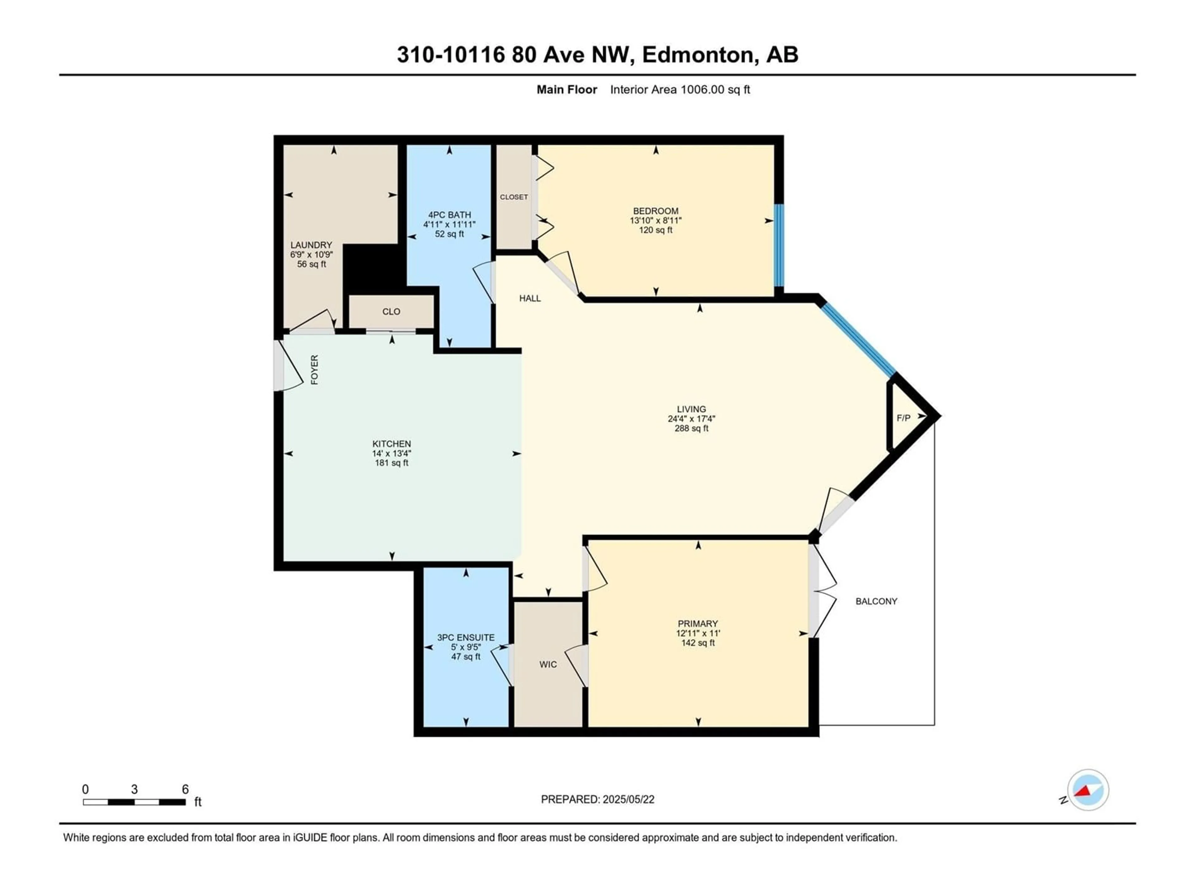 Floor plan for 310 - 10116 80 AV, Edmonton Alberta T6E6V7