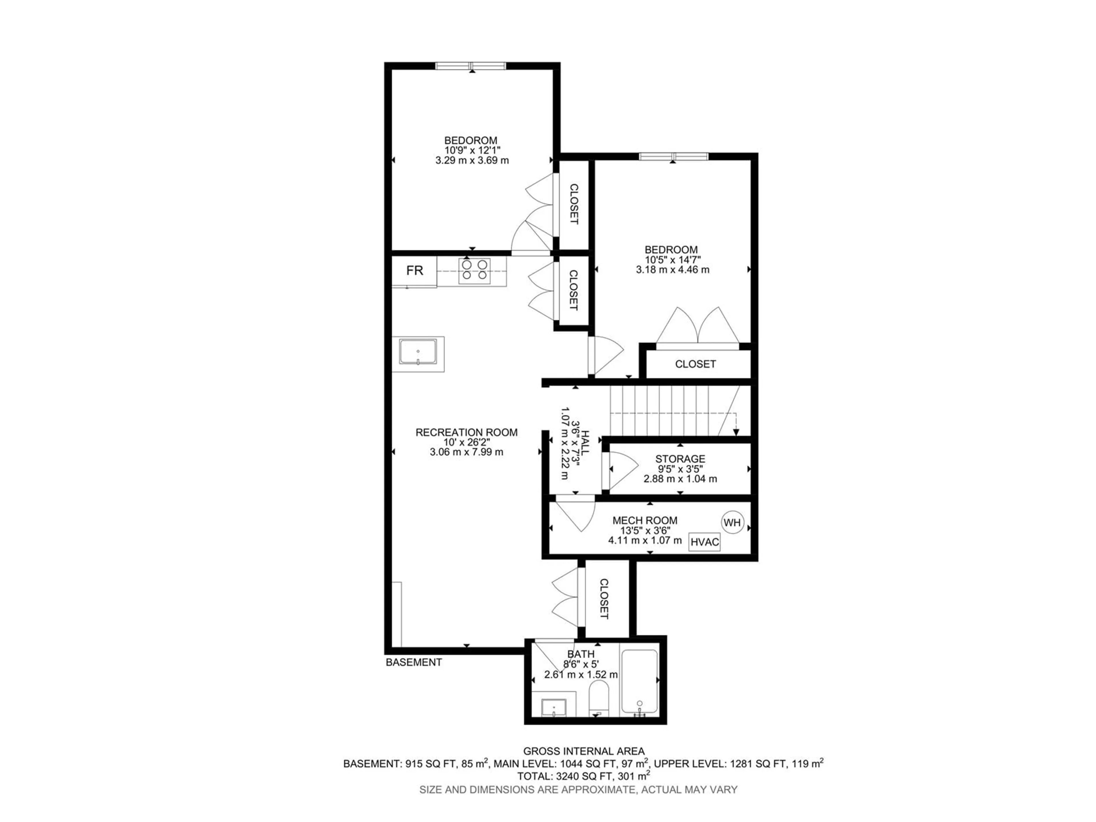Floor plan for 2508 210 ST, Edmonton Alberta T6M1N9