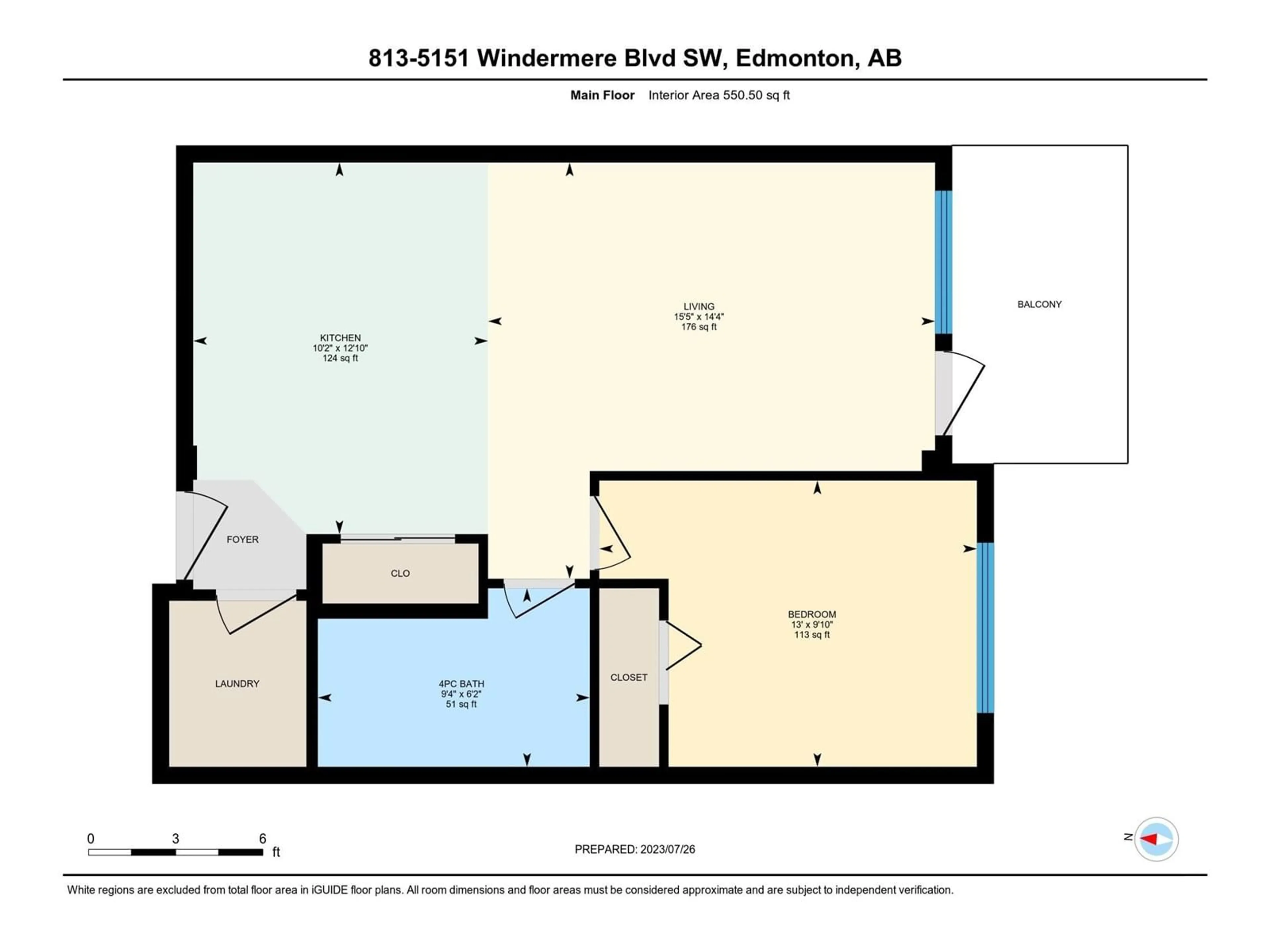 Floor plan for 5151 - 813 WINDERMERE BV, Edmonton Alberta T6W2K4