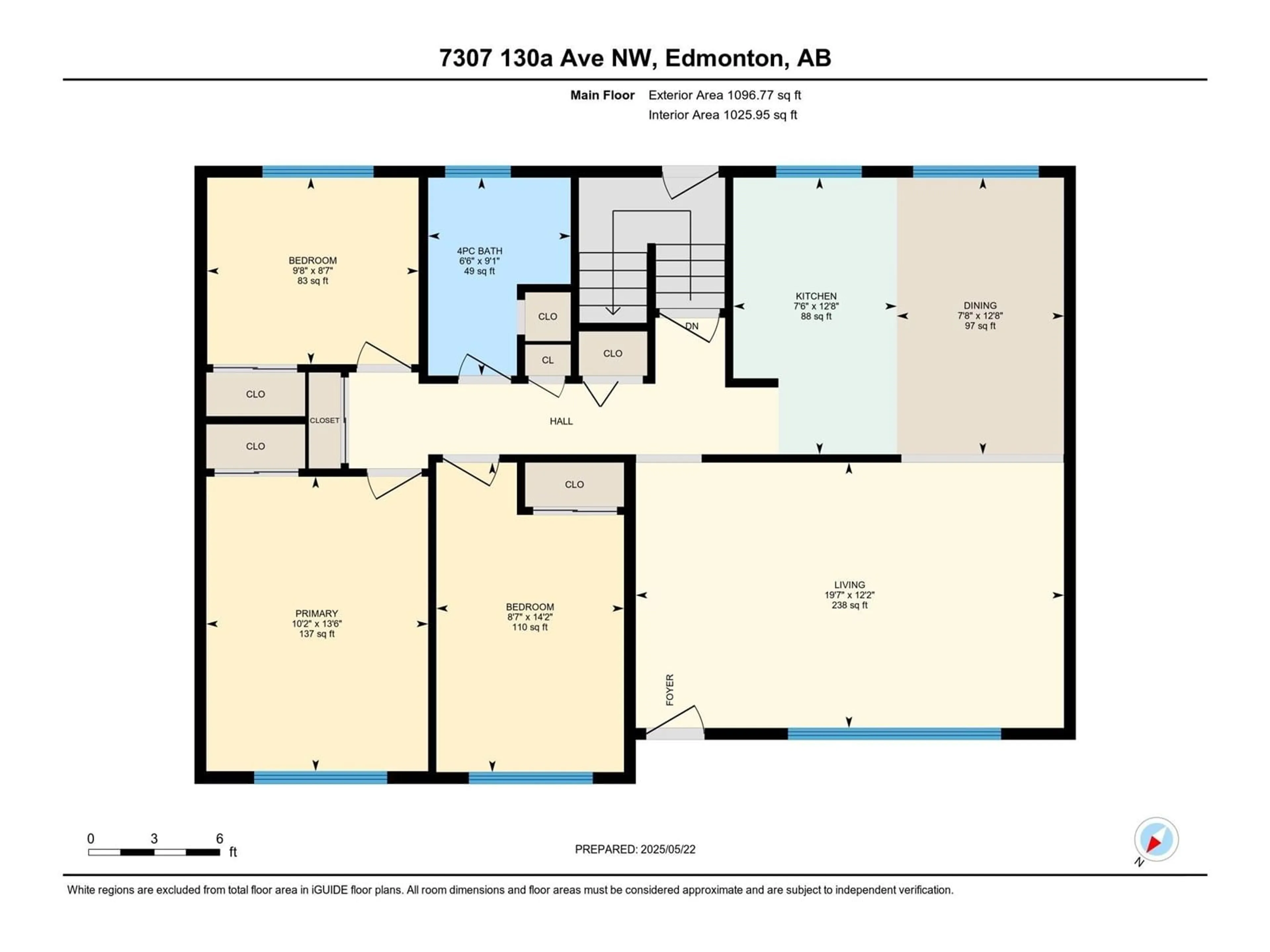 Floor plan for 7307 130A AV, Edmonton Alberta T5C1Z1