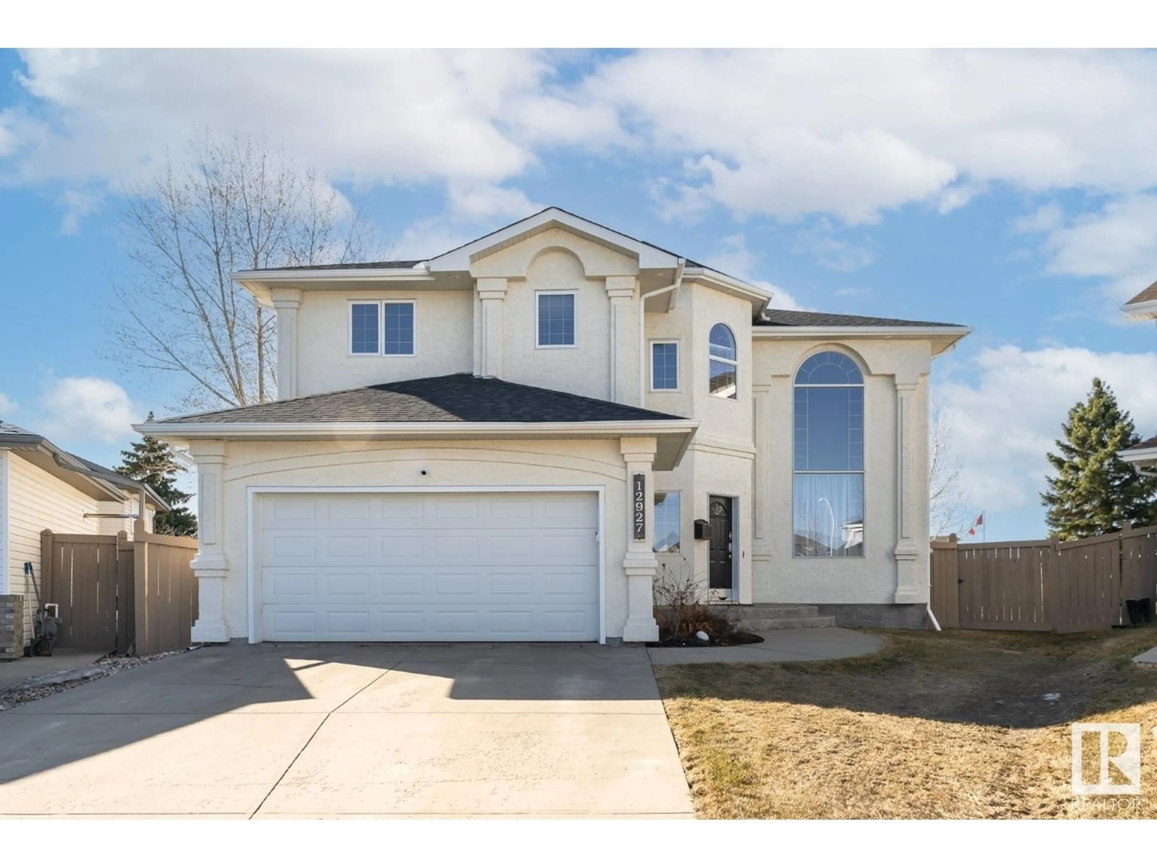 Home with vinyl exterior material, street for 12927 HUDSON WY, Edmonton Alberta T6V1M4