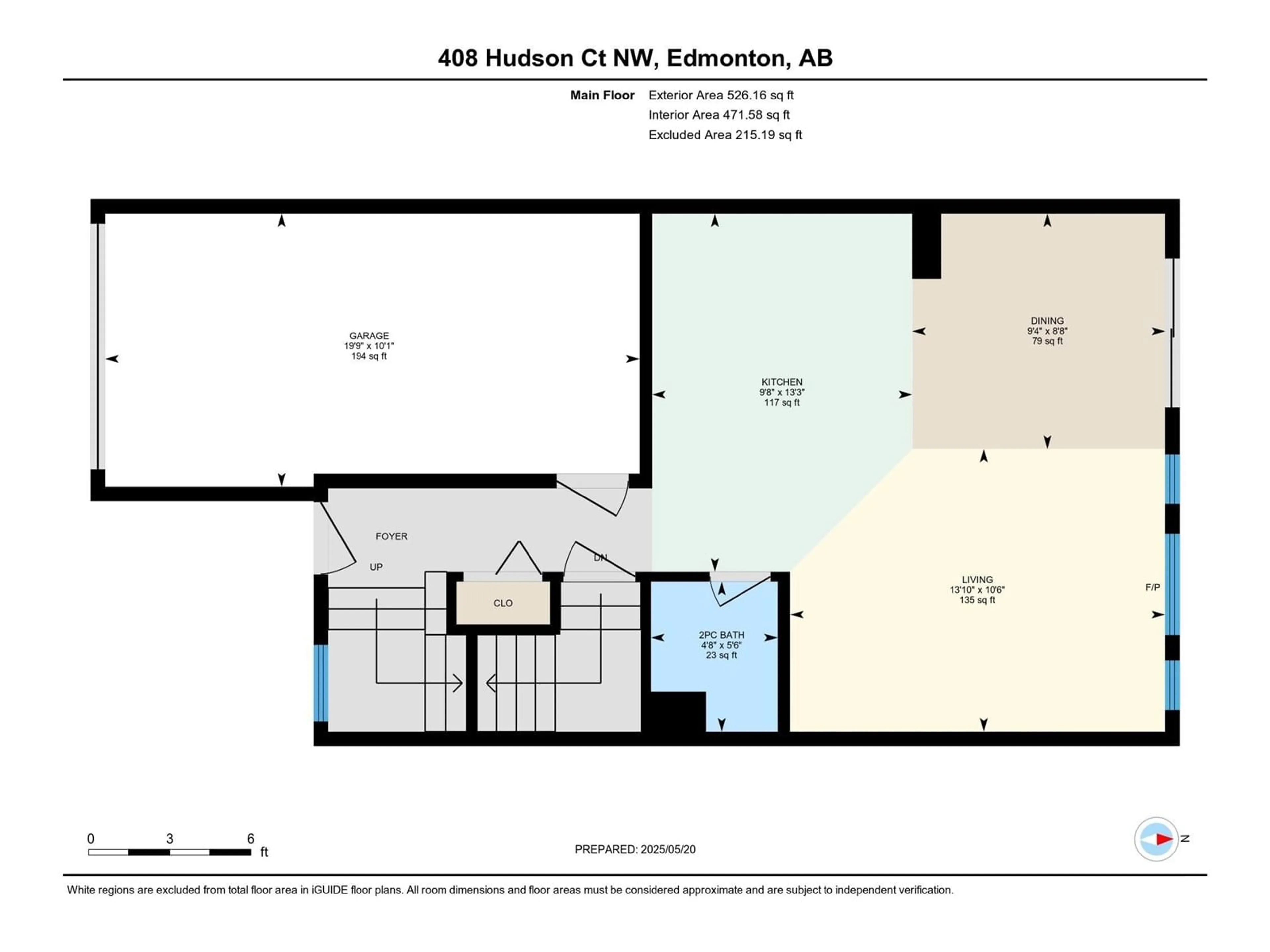 Floor plan for NW - 408 HUDSON CO, Edmonton Alberta T6V1S7
