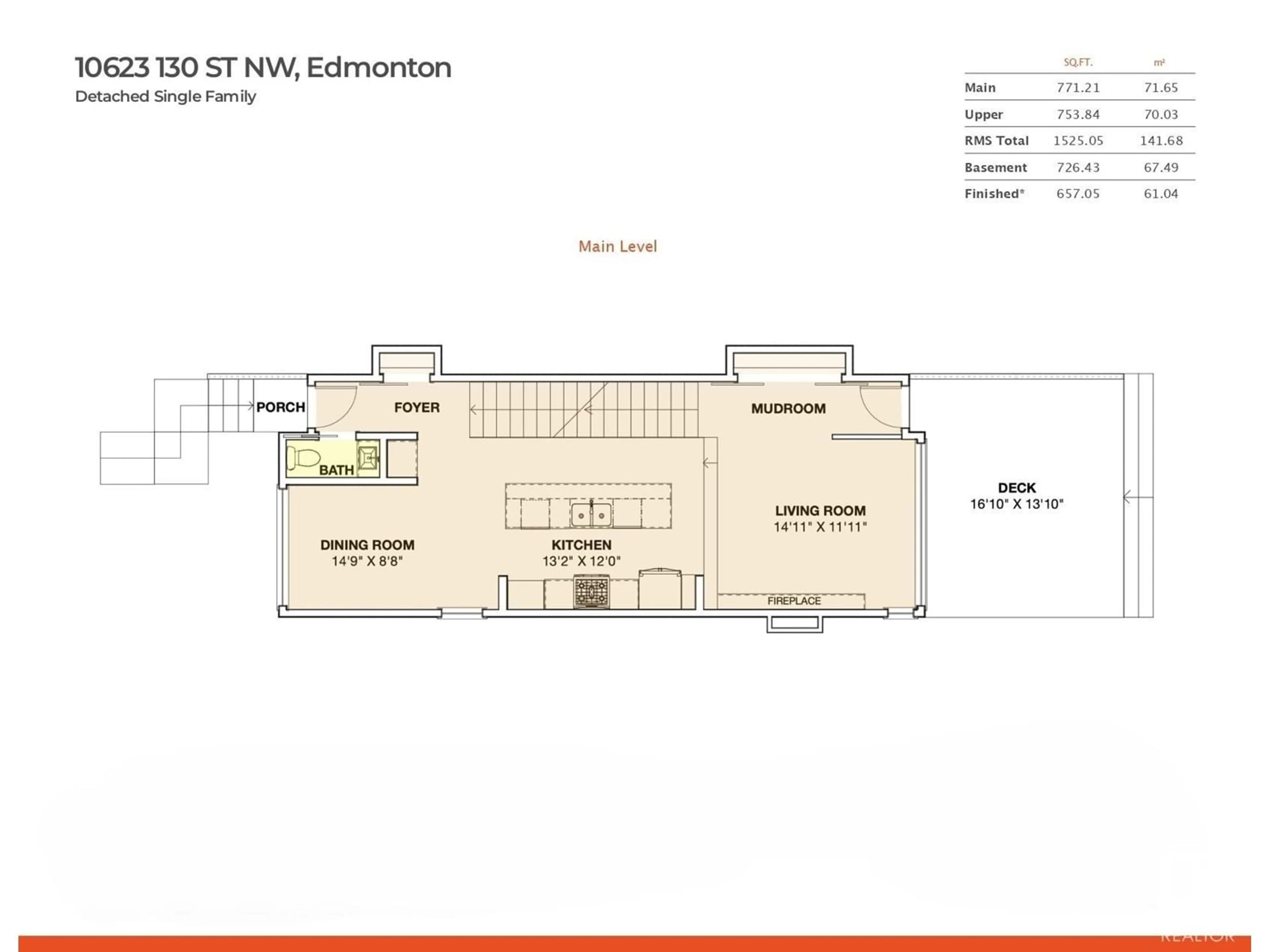 Floor plan for 10623 130 ST NW, Edmonton Alberta T5N1Y1