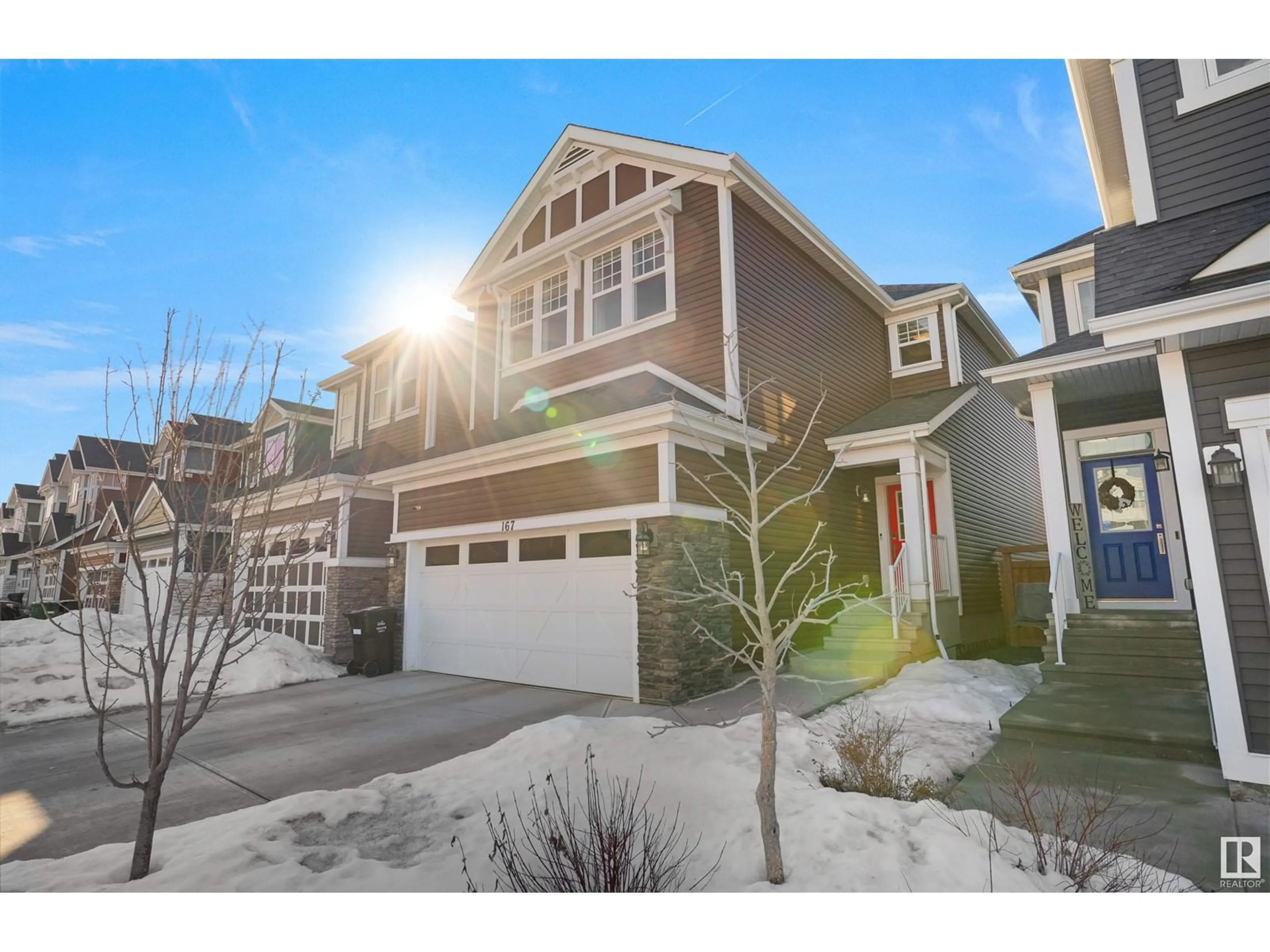 Home with vinyl exterior material, street for 167 STURTZ BN, Leduc Alberta T9E1E3
