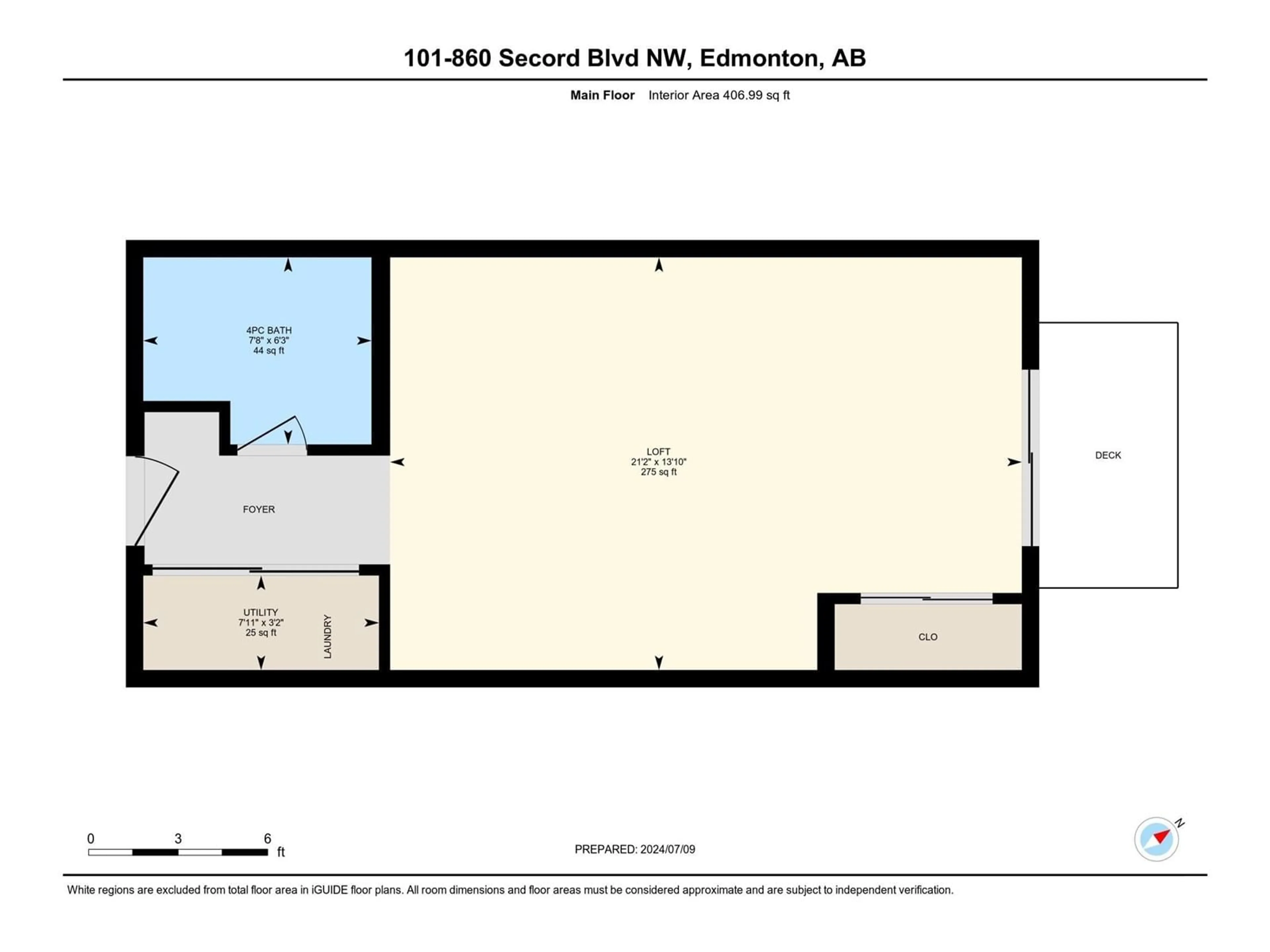 Floor plan for 860 - 101 SECORD BV, Edmonton Alberta T5T7R9