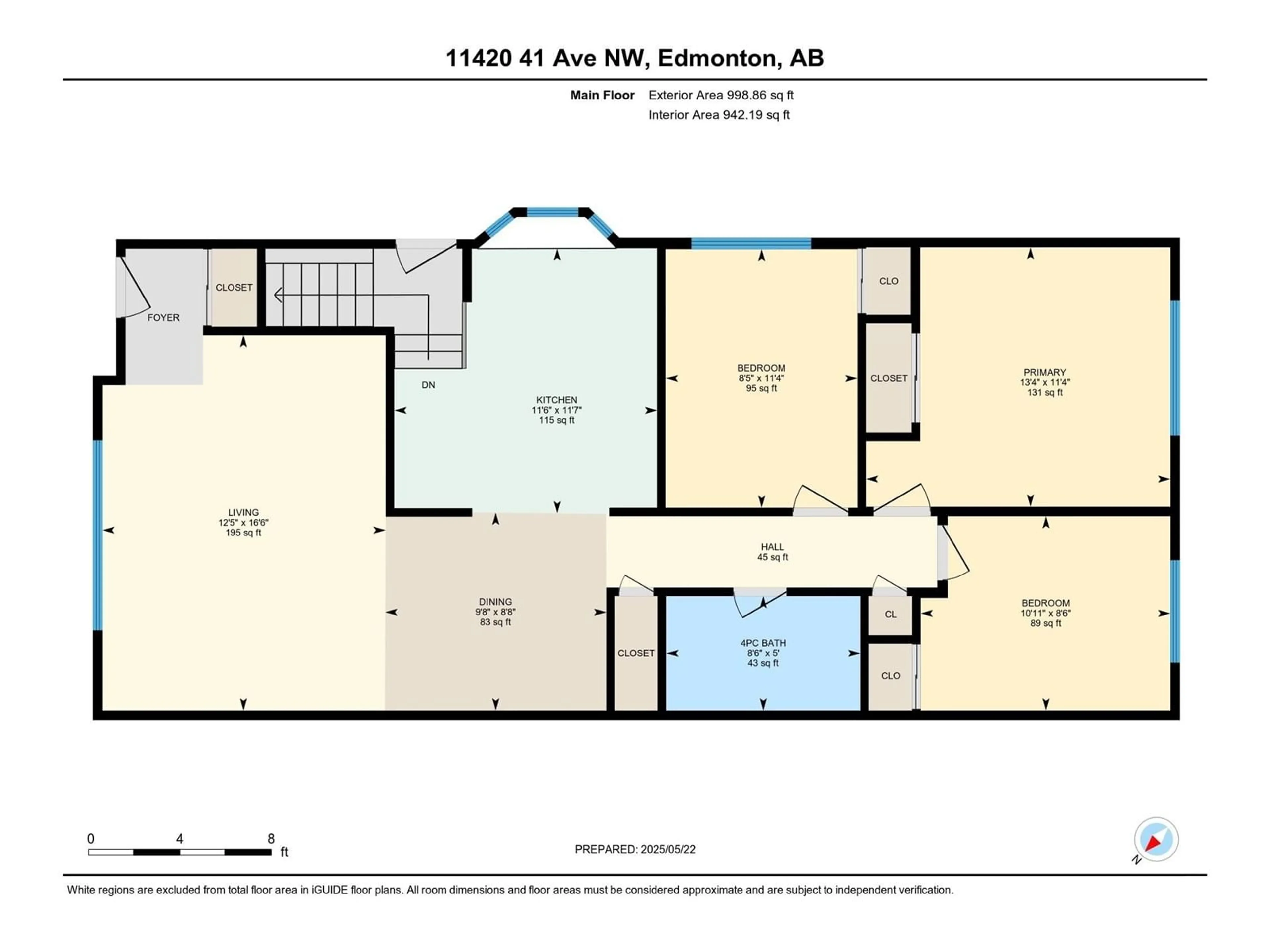 Floor plan for 11420 41 AV, Edmonton Alberta T6J0T8