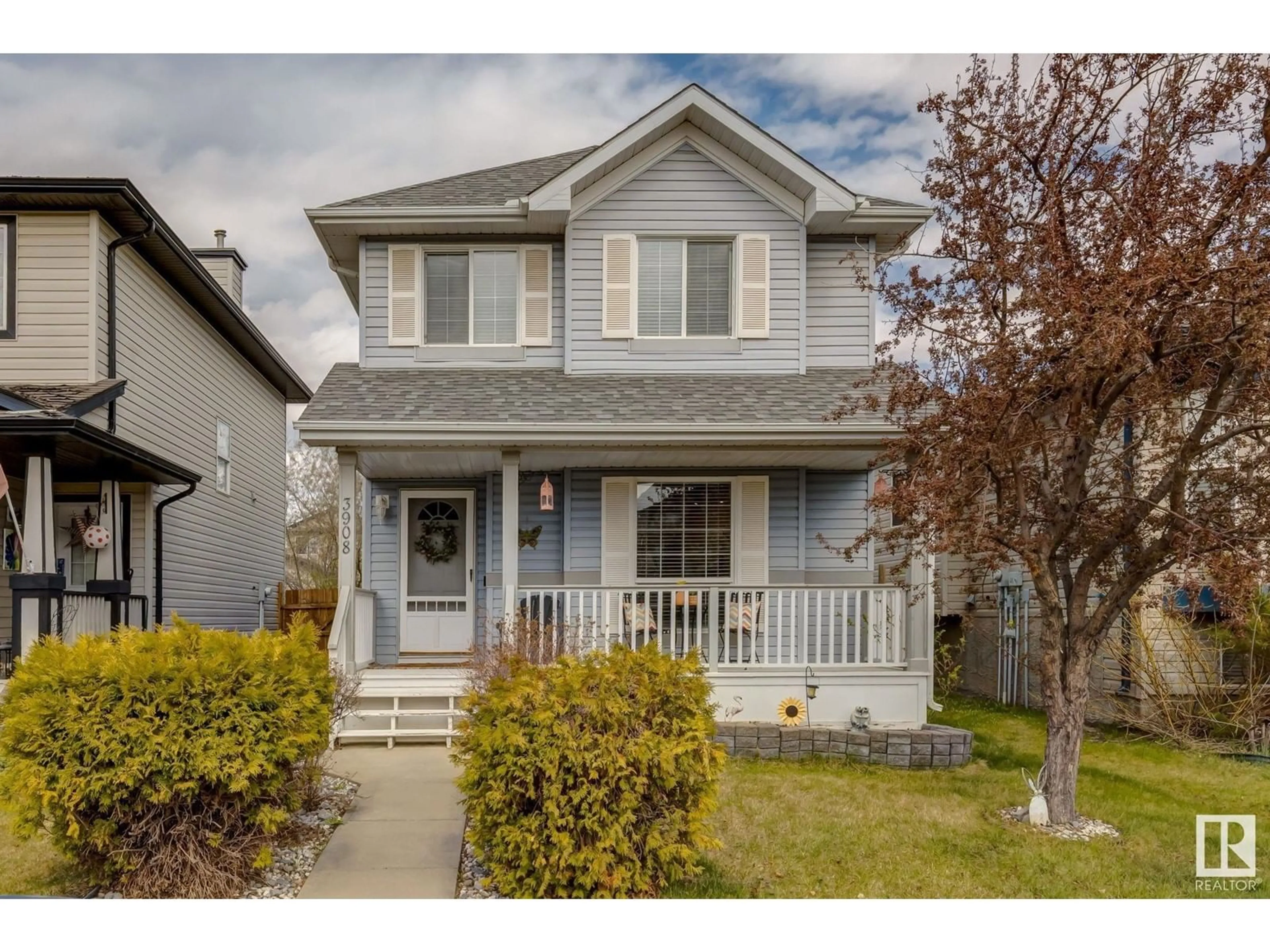 Home with vinyl exterior material, street for 3908 160 AV, Edmonton Alberta T5Y3J7