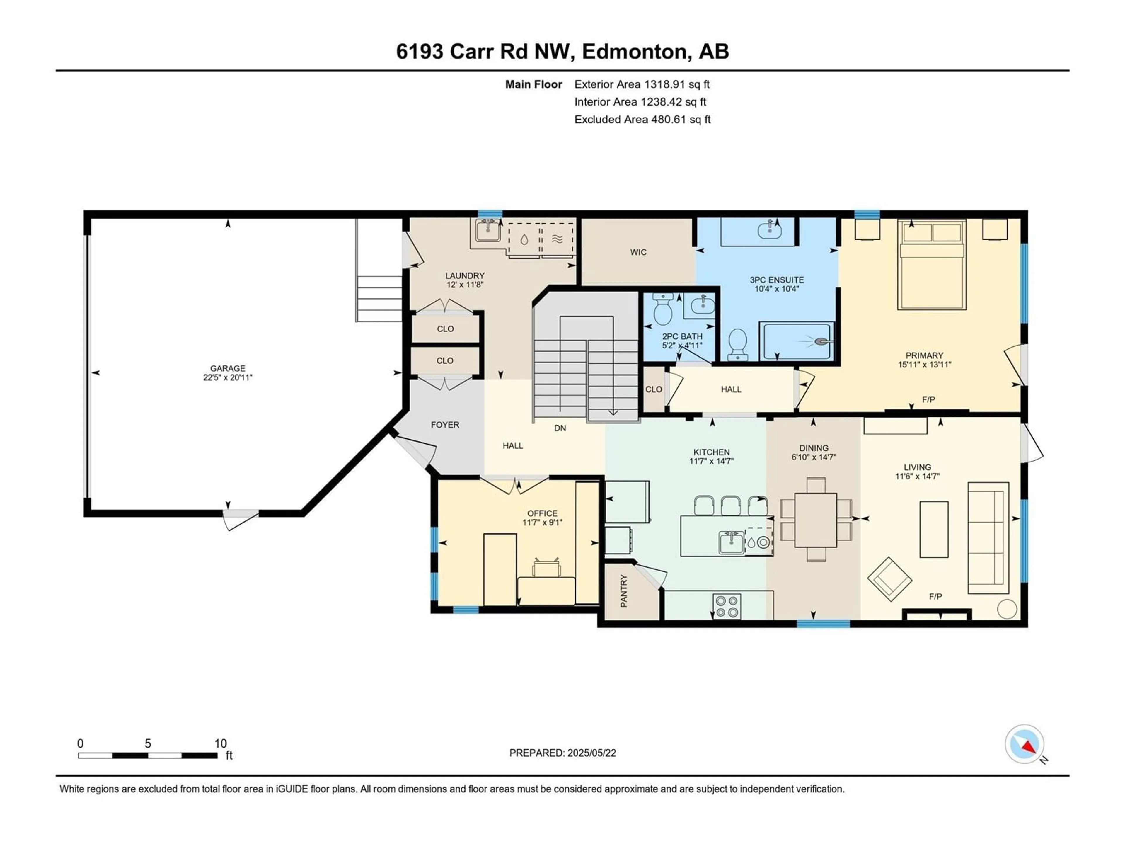 Floor plan for 6193 CARR RD, Edmonton Alberta T5E6Y5