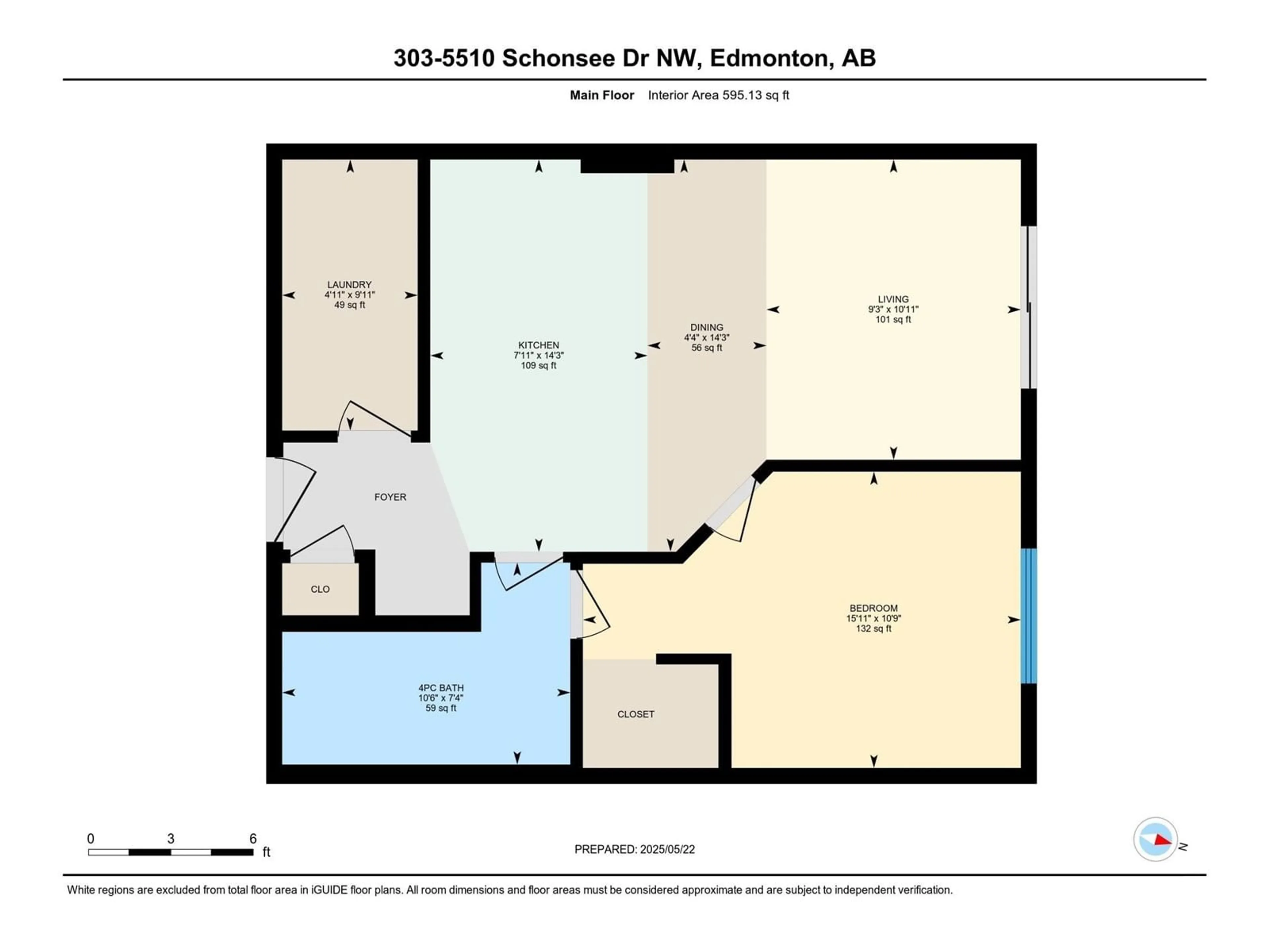 Floor plan for #303 - 5510 SCHONSEE DR, Edmonton Alberta T5Z0N9