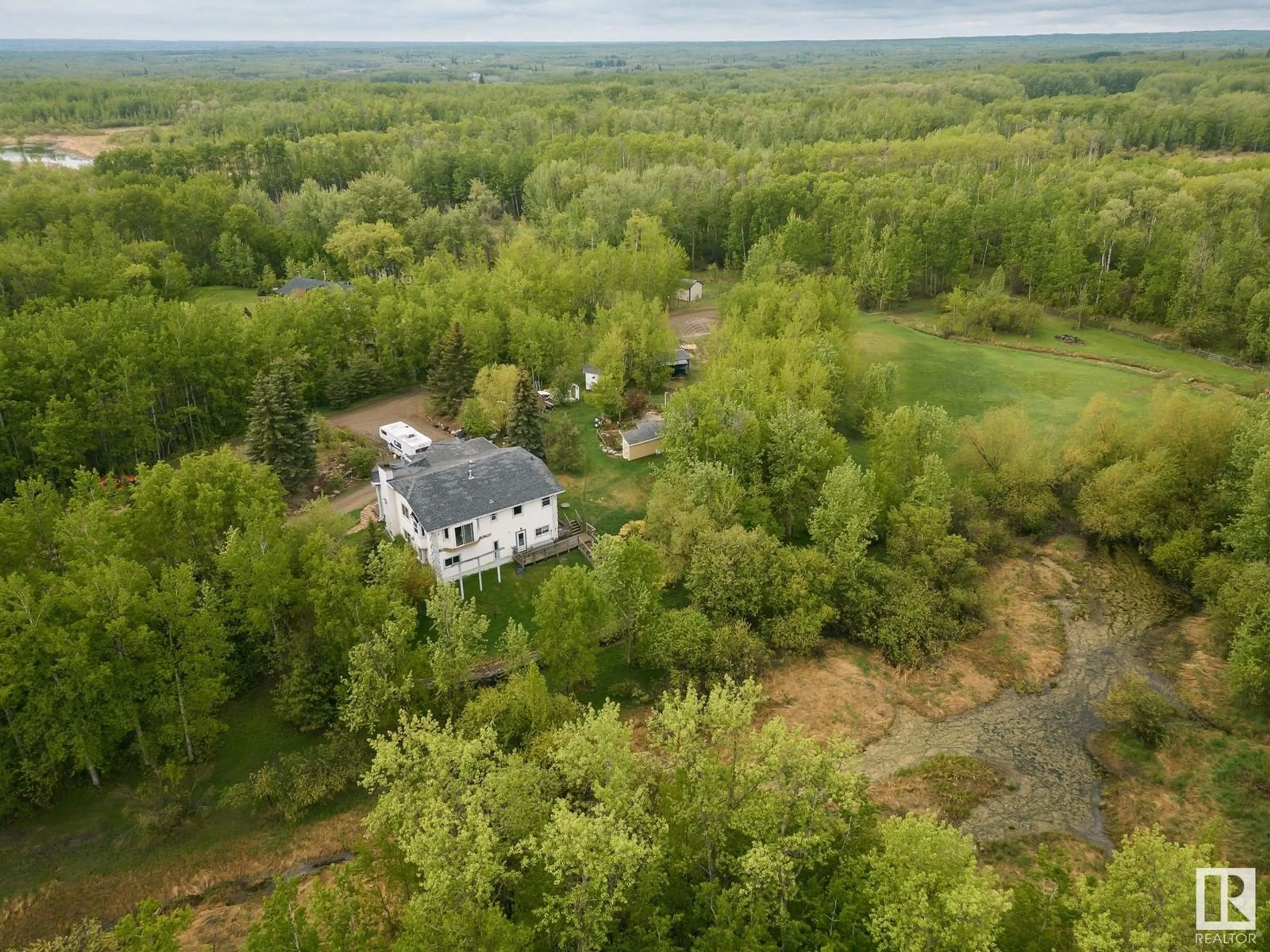 A pic from outside/outdoor area/front of a property/back of a property/a pic from drone, water/lake/river/ocean view for 51308 - 61 RANGE RD 195, Rural Beaver County Alberta T0B4J0
