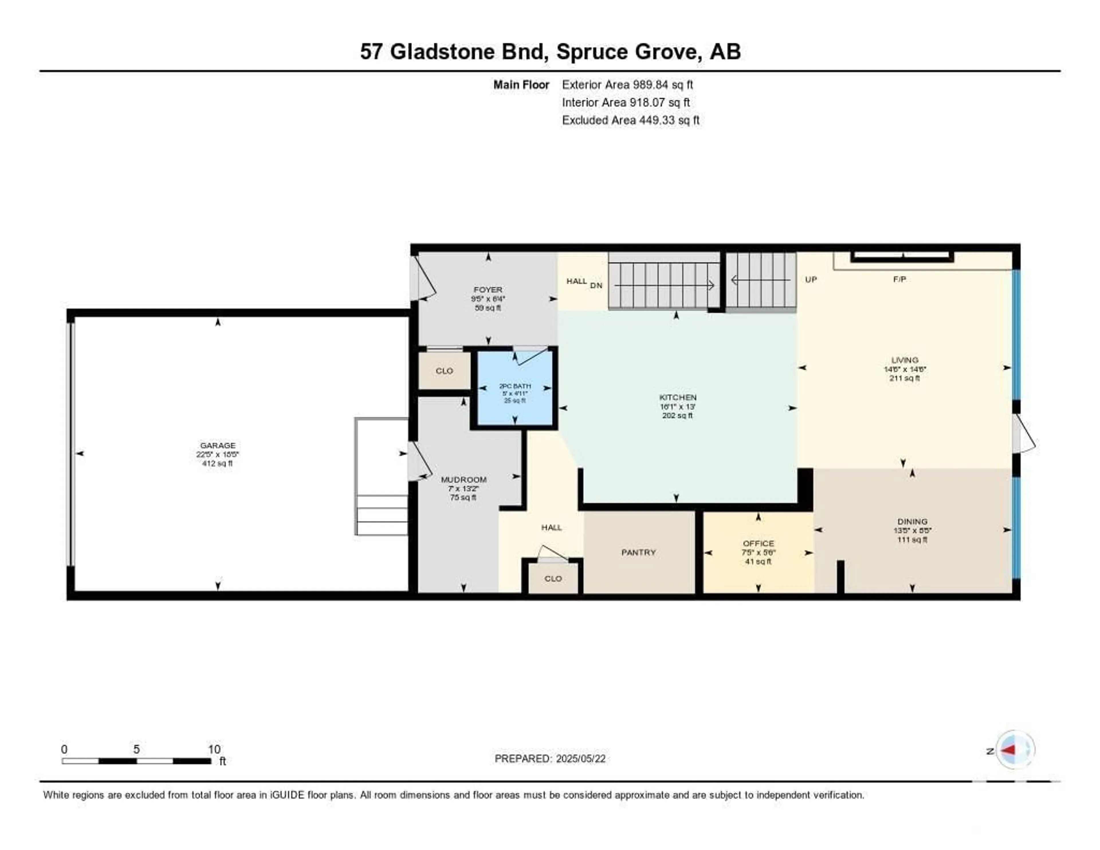 Floor plan for 57 GLADSTONE BN, Spruce Grove Alberta T7X2X6