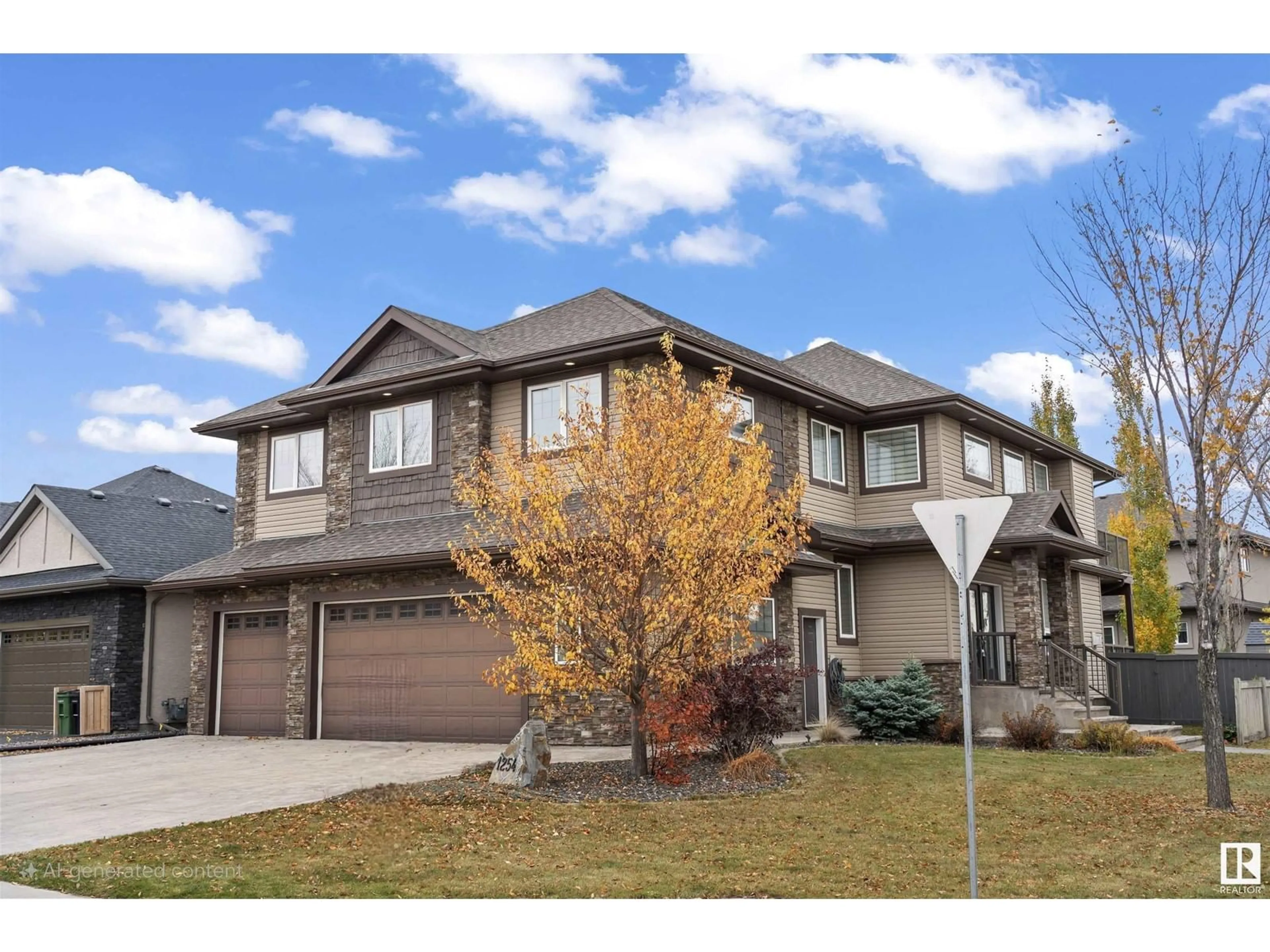 Home with vinyl exterior material, street for 1254 ADAMSON DR, Edmonton Alberta T6W1Z4