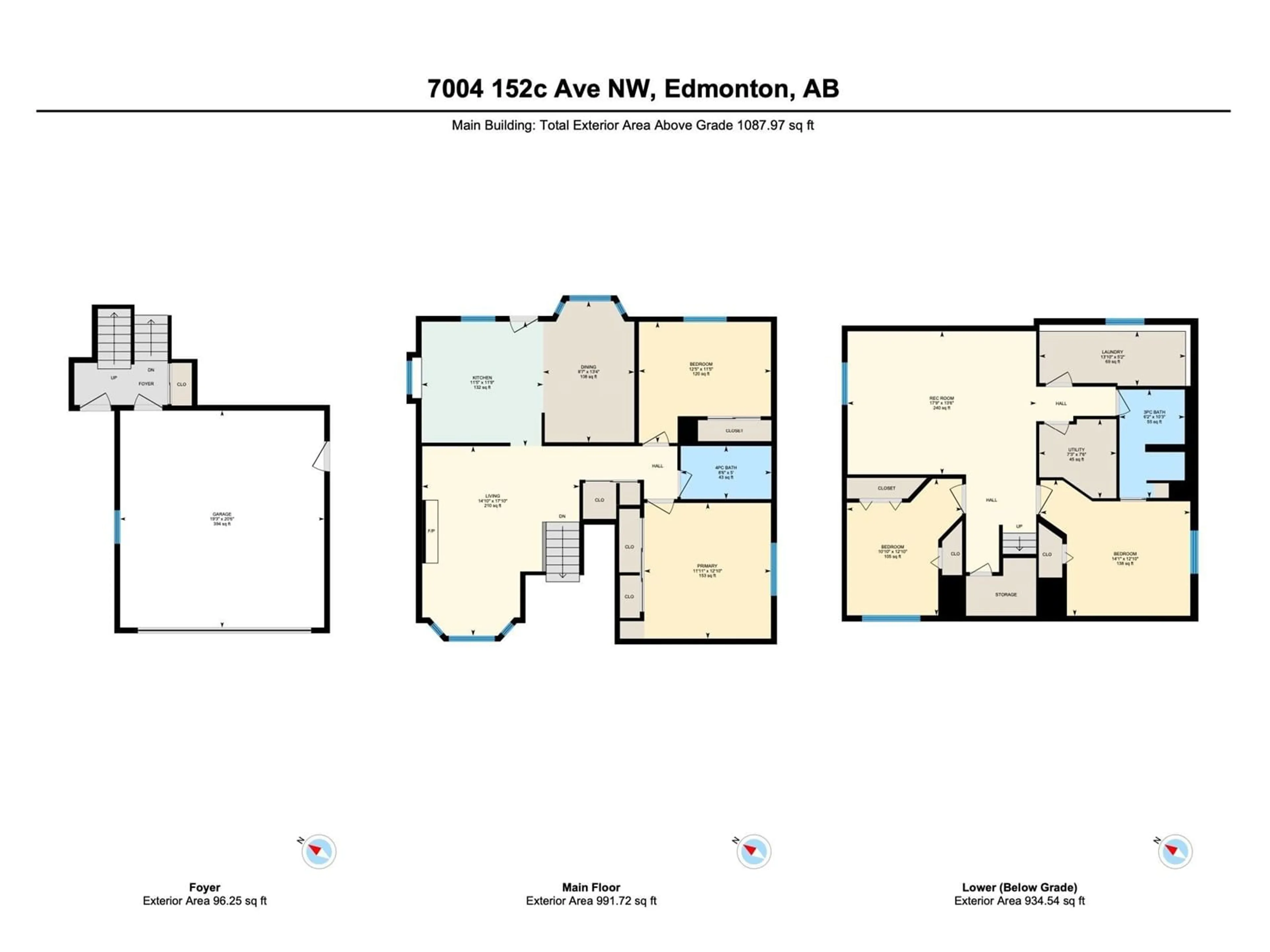 Floor plan for NW - 7004 152C AV, Edmonton Alberta T5C3P4