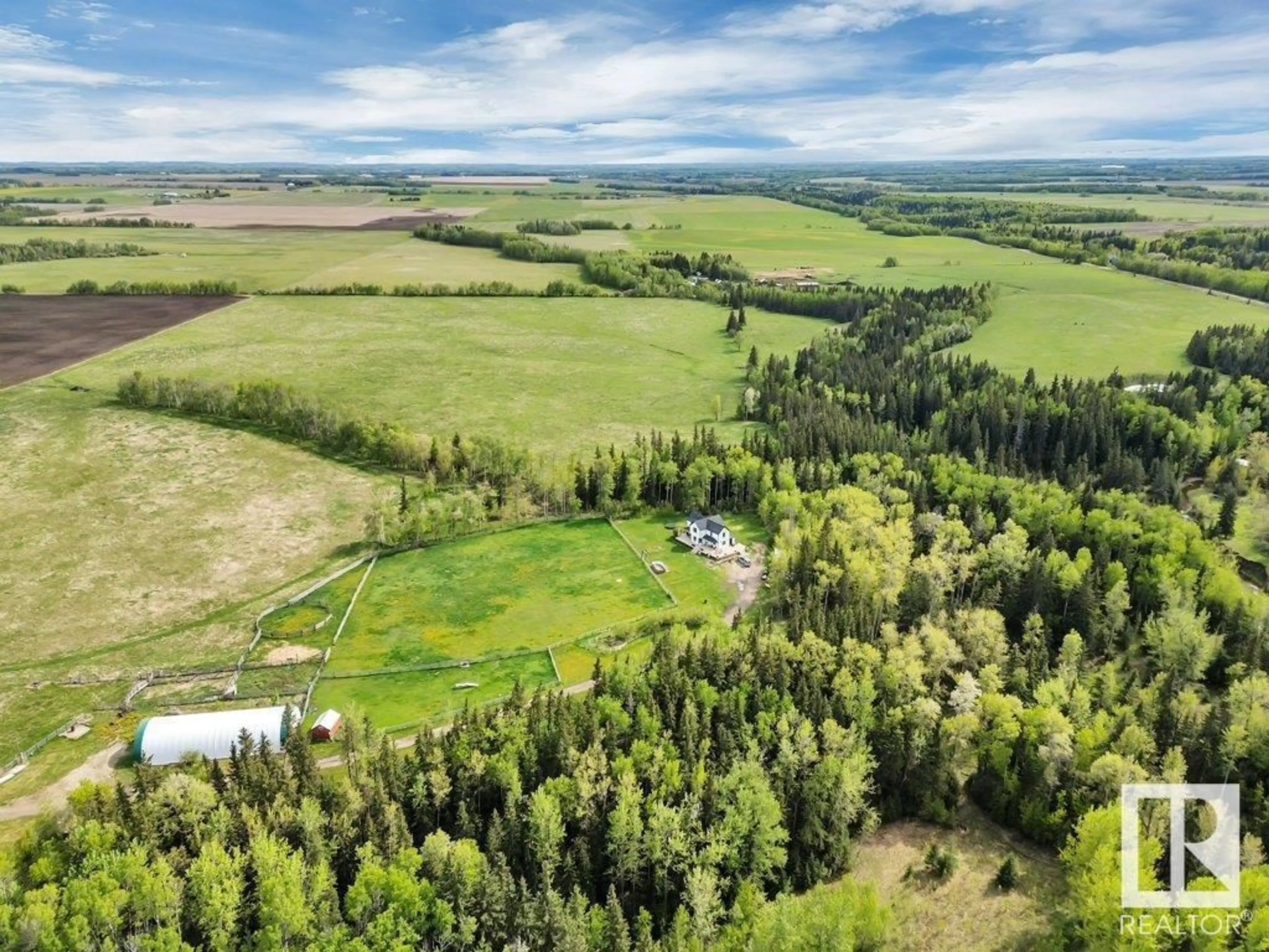 A pic from outside/outdoor area/front of a property/back of a property/a pic from drone, forest/trees view for 2347 TWP ROAD 494, Rural Leduc County Alberta T0C2T0