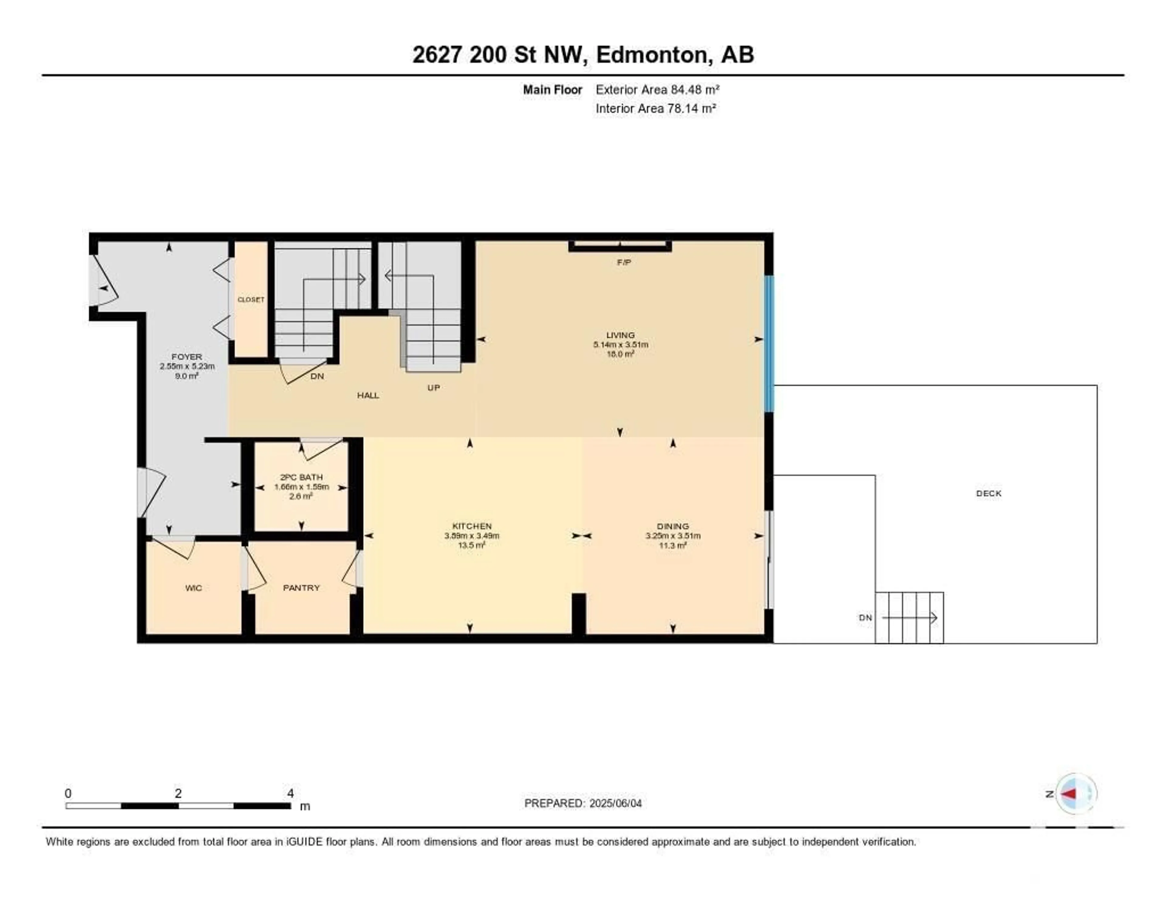 Floor plan for NW - 2627 200 ST, Edmonton Alberta T6M1K3