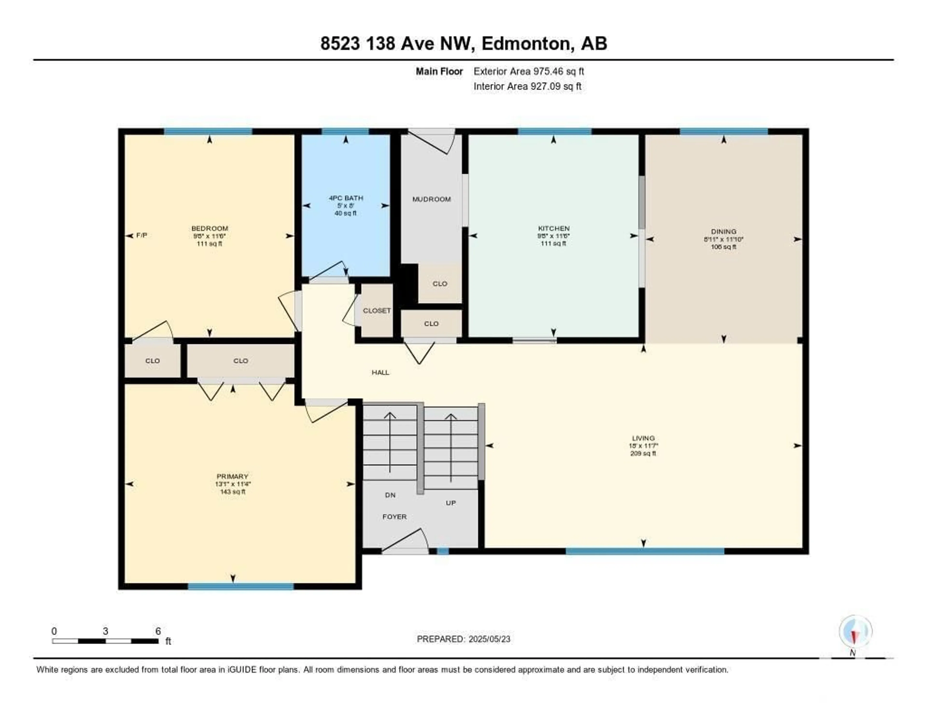 Floor plan for 8523 138 AV, Edmonton Alberta T5E2A3