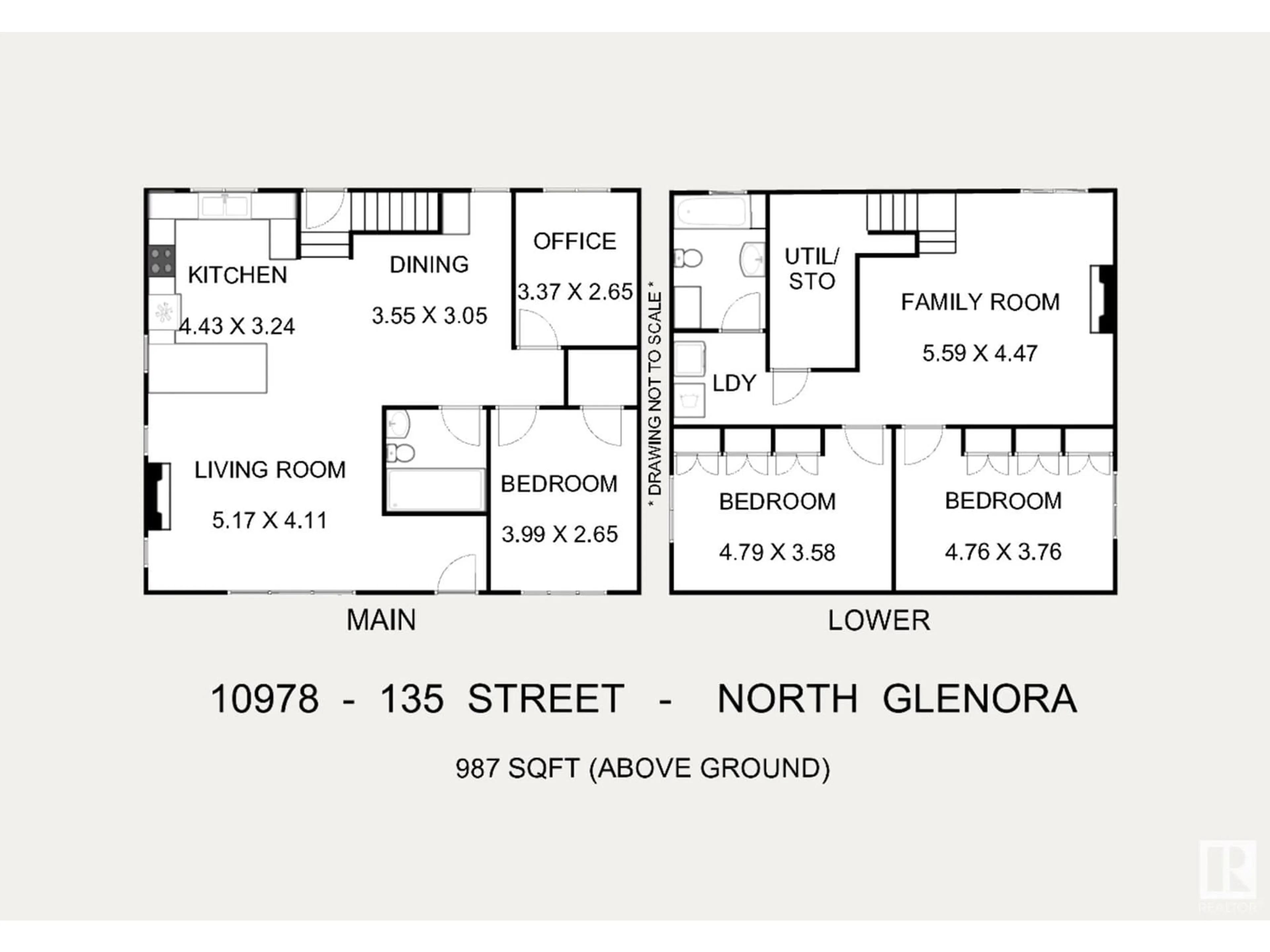 Floor plan for NW - 10978 135 ST, Edmonton Alberta T5M1K2
