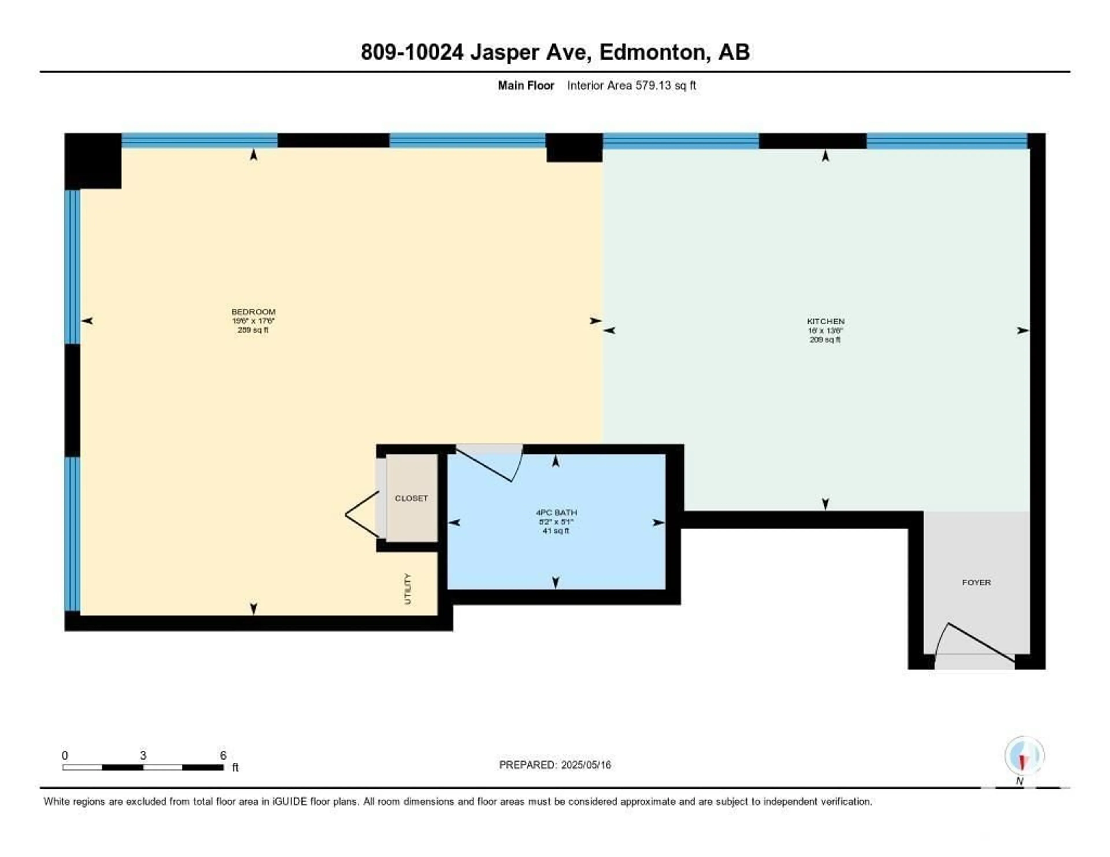 Floor plan for 10024 - 809 JASPER AV, Edmonton Alberta T5J1R9
