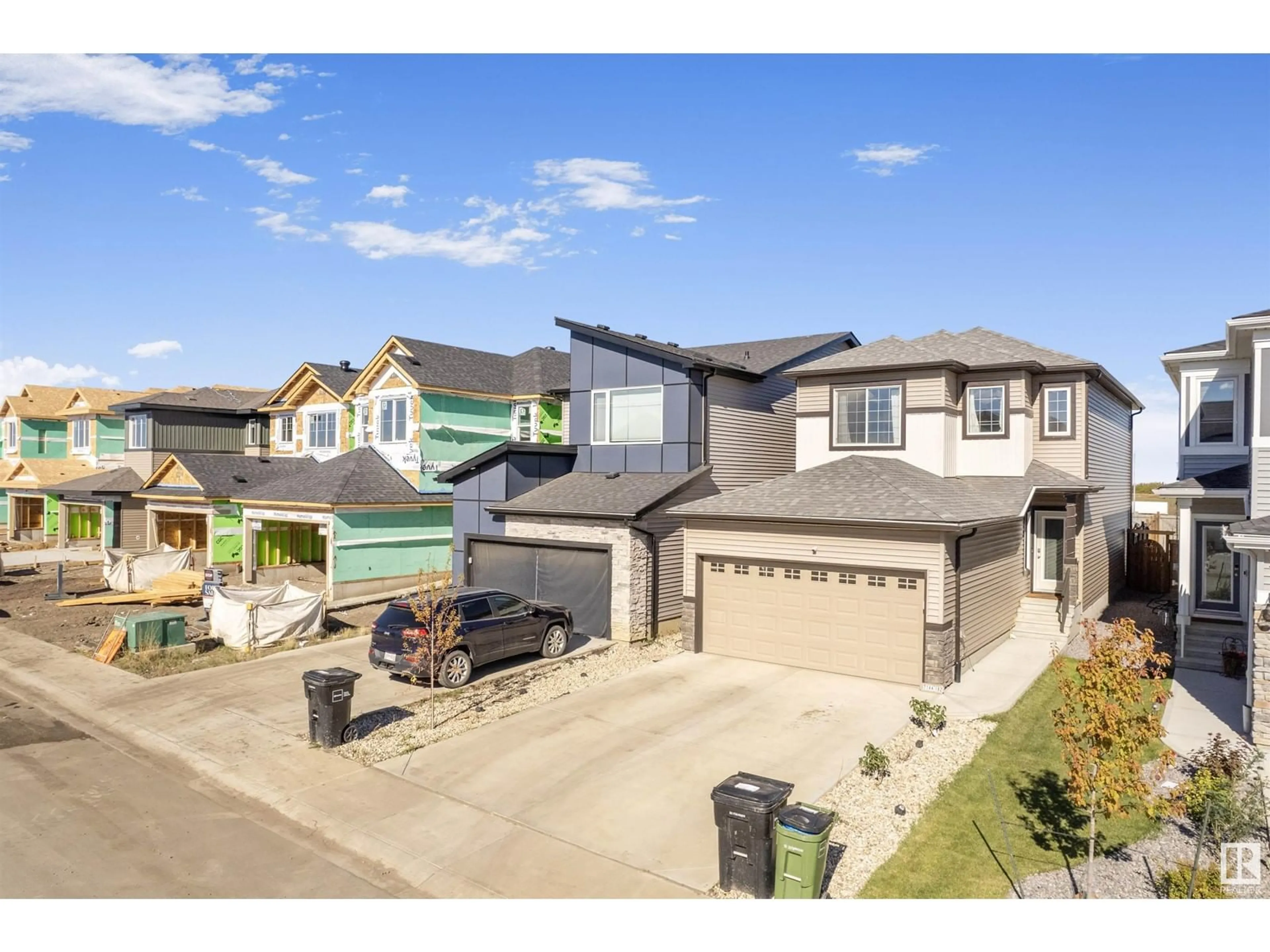 A pic from outside/outdoor area/front of a property/back of a property/a pic from drone, street for 7144 182 AV, Edmonton Alberta T5Z0V7