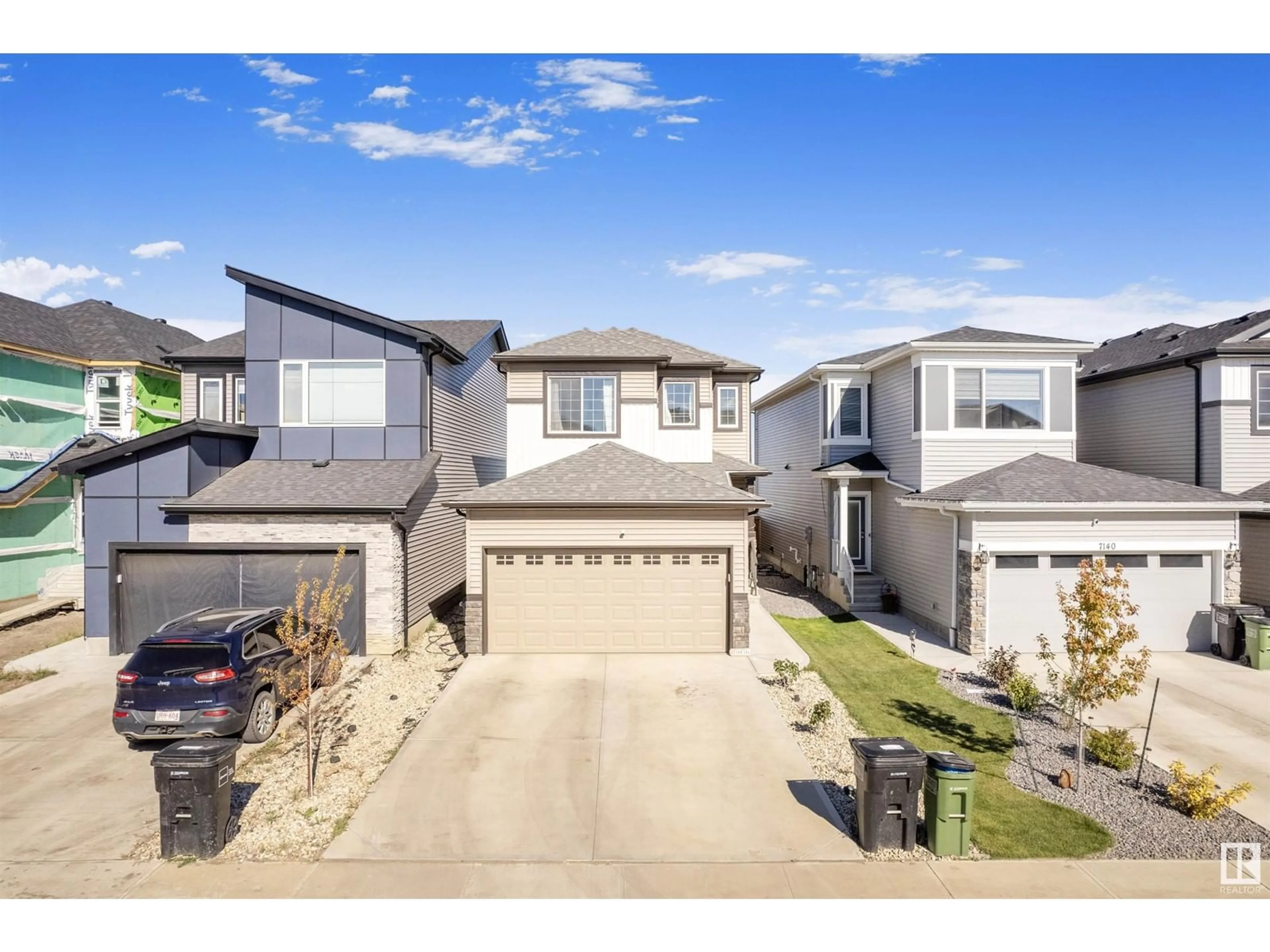 A pic from outside/outdoor area/front of a property/back of a property/a pic from drone, street for 7144 182 AV, Edmonton Alberta T5Z0V7