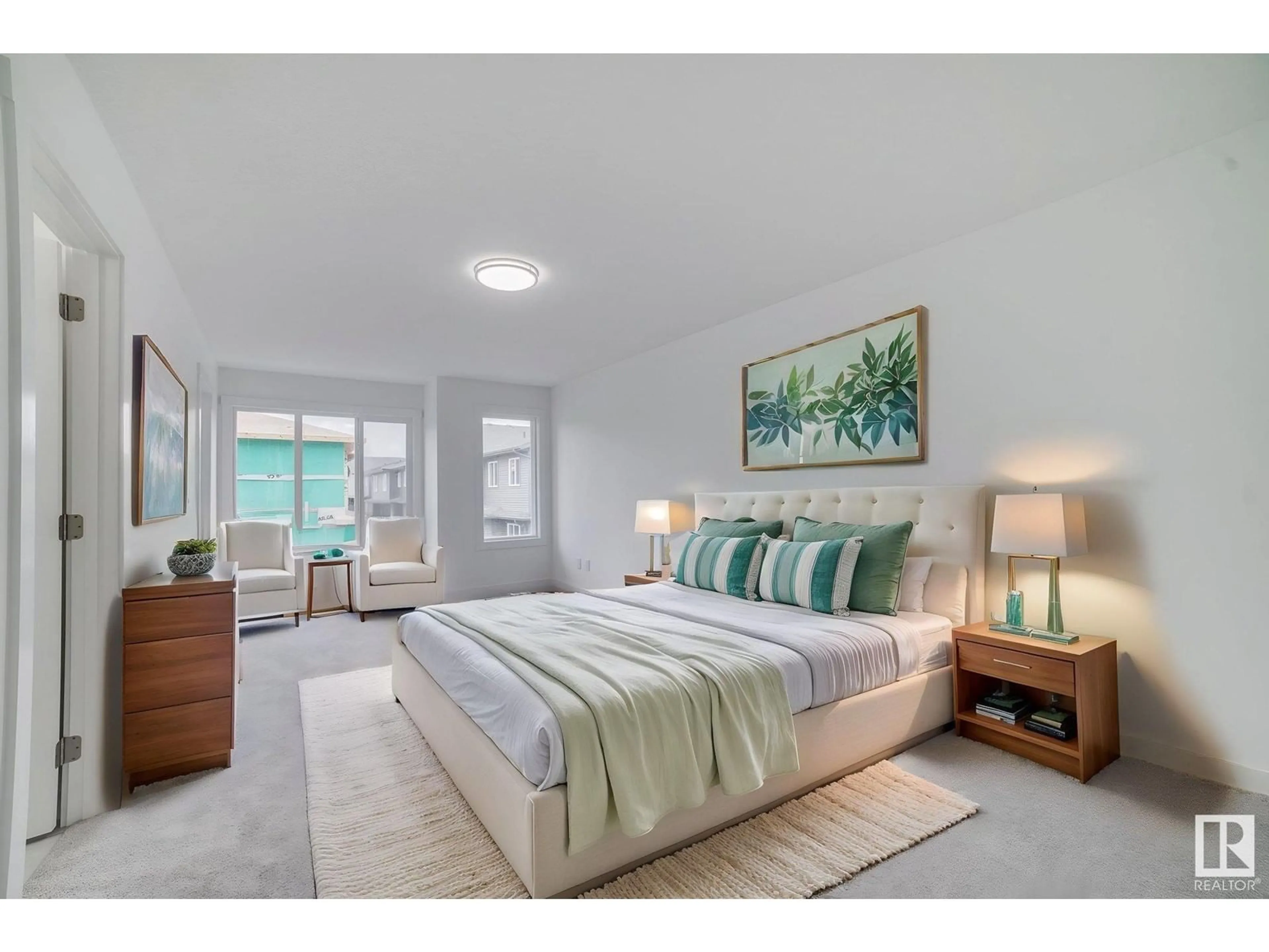 Bedroom with bed, unknown for #59 - 2710 66 ST, Edmonton Alberta T6X3H4
