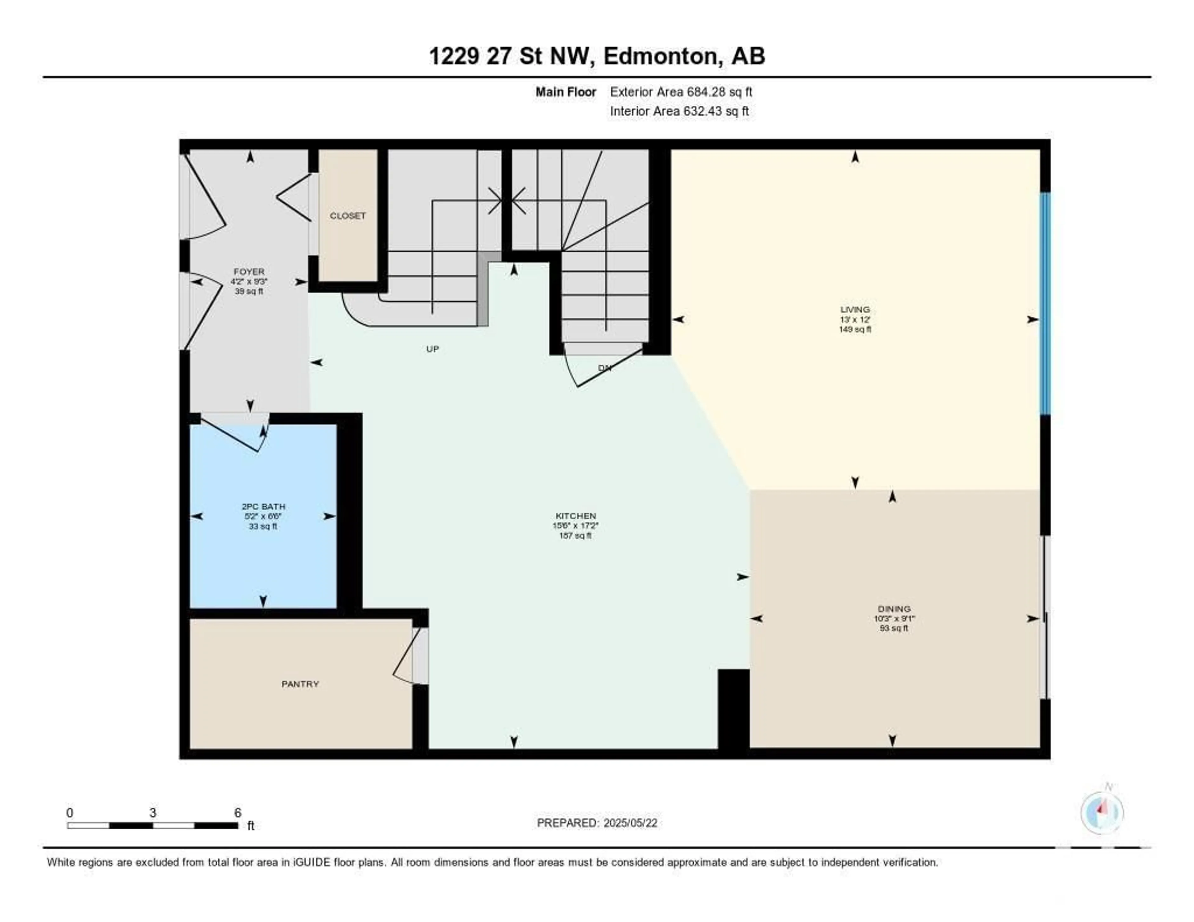 Floor plan for 1229 27 ST, Edmonton Alberta T6T2J3