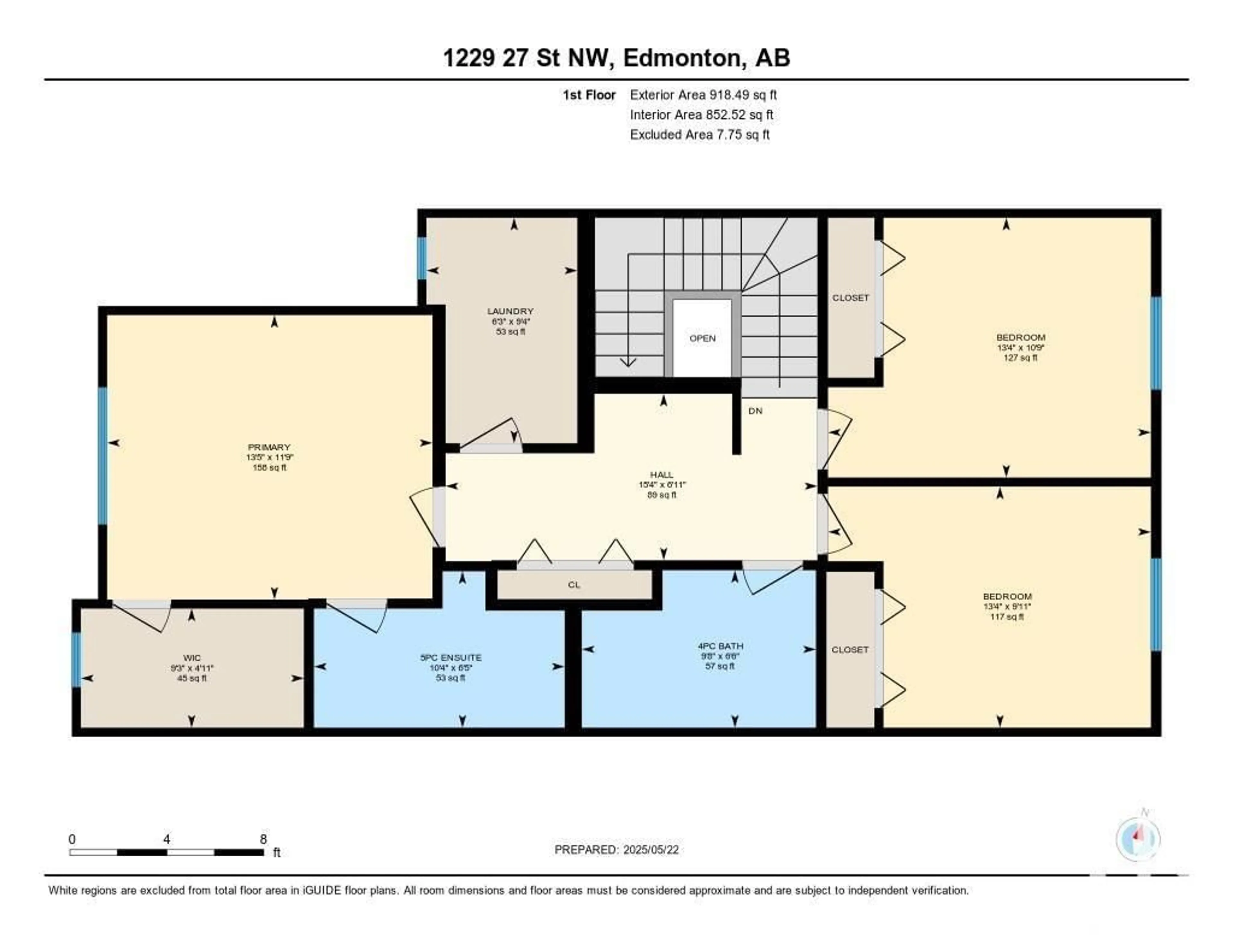 Floor plan for 1229 27 ST, Edmonton Alberta T6T2J3