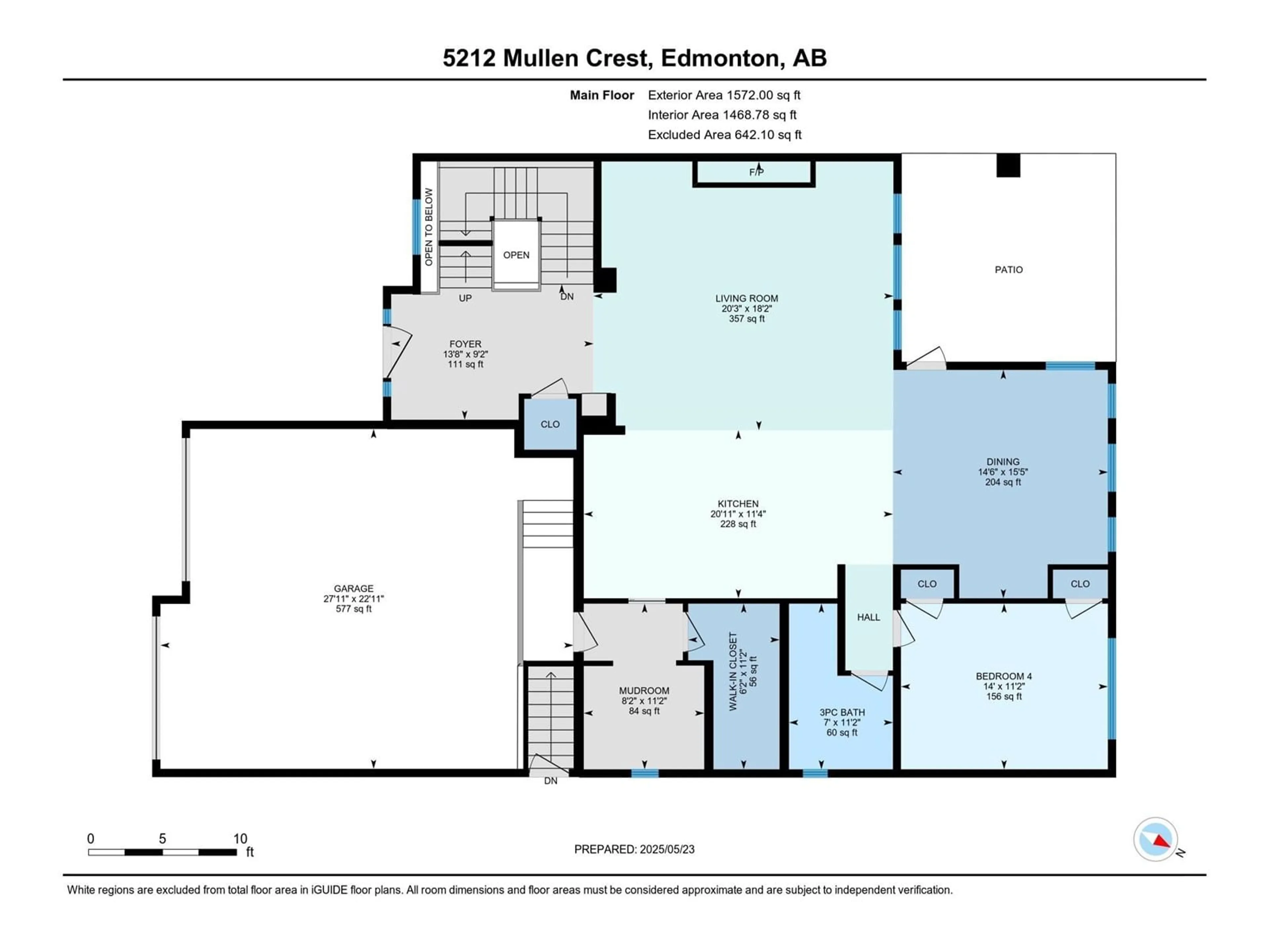 Floor plan for 5212 MULLEN CREST CT, Edmonton Alberta T6R0R2