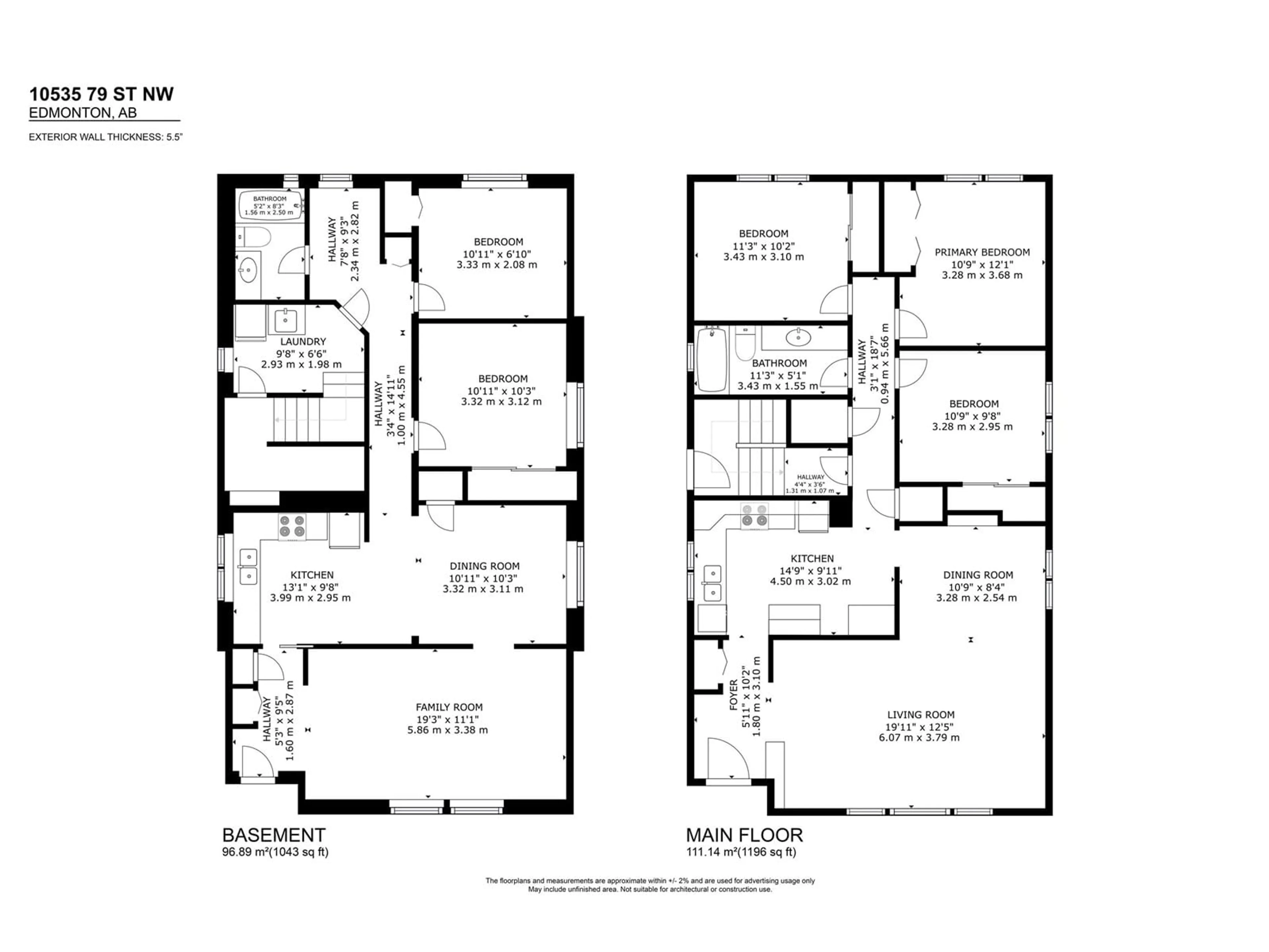 Floor plan for NW - 10533 / 10535 79 ST, Edmonton Alberta T6A3H2